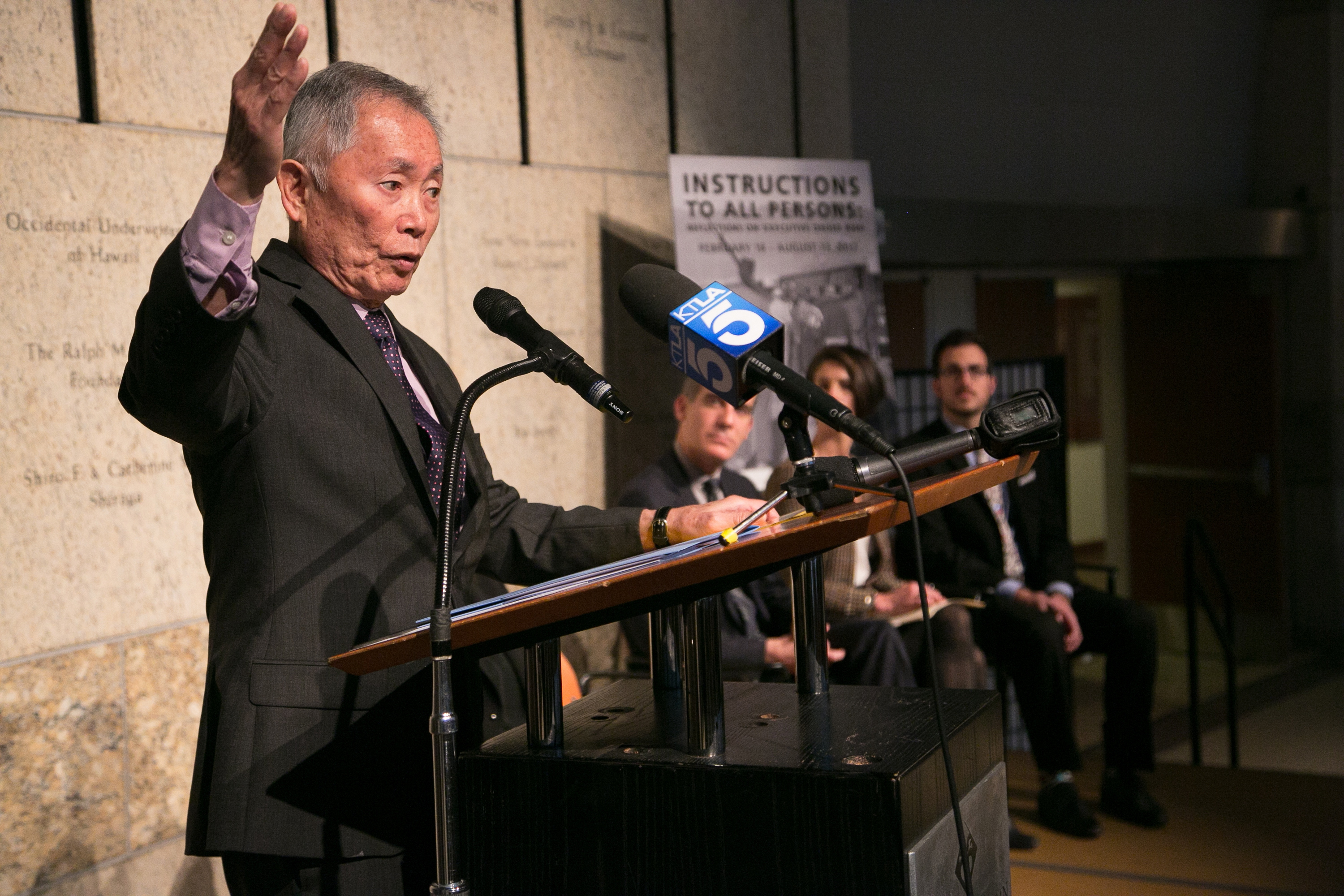 George Takei attends the press conference for The Japanese American National Museum's exhibition "Instructions To All Persons: Reflections On Executive Order 9066" at Japanese American National Museum on February 17, 2017, in Los Angeles, California. (Gabriel Olsen—Getty Images)