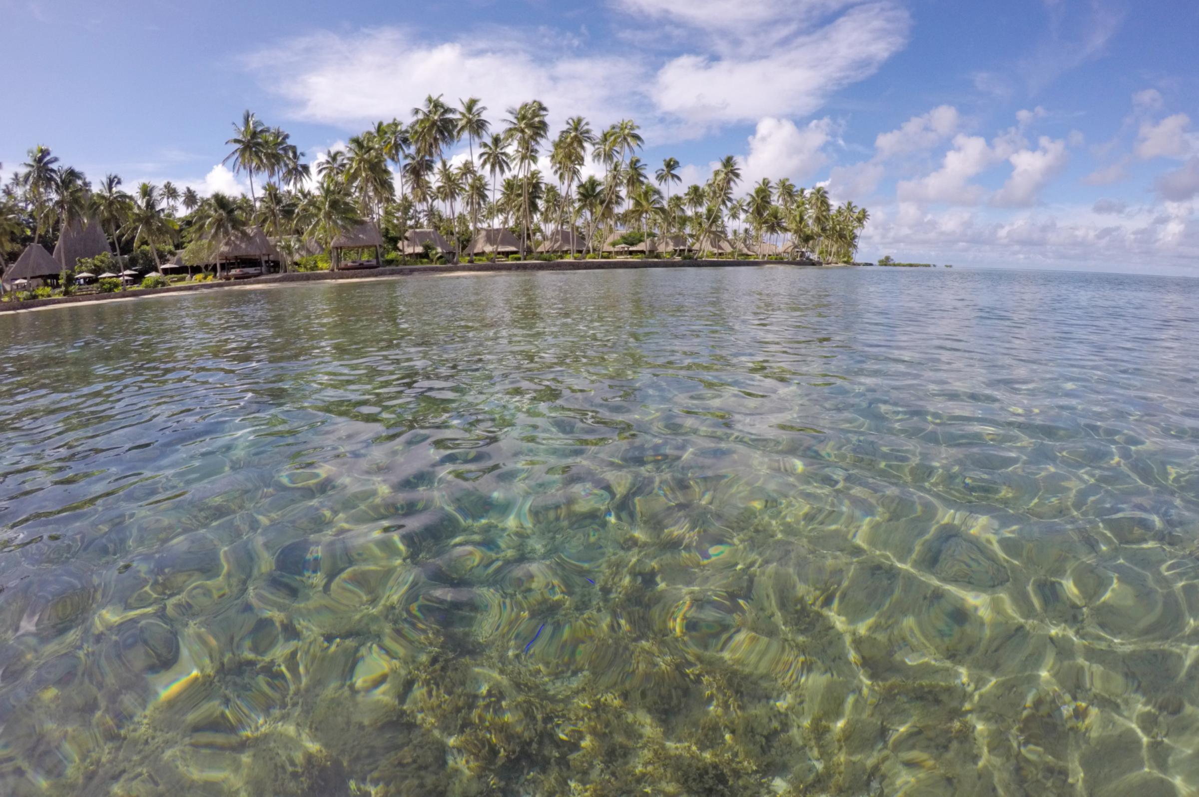 Seascape of a tropical resort in Fiji