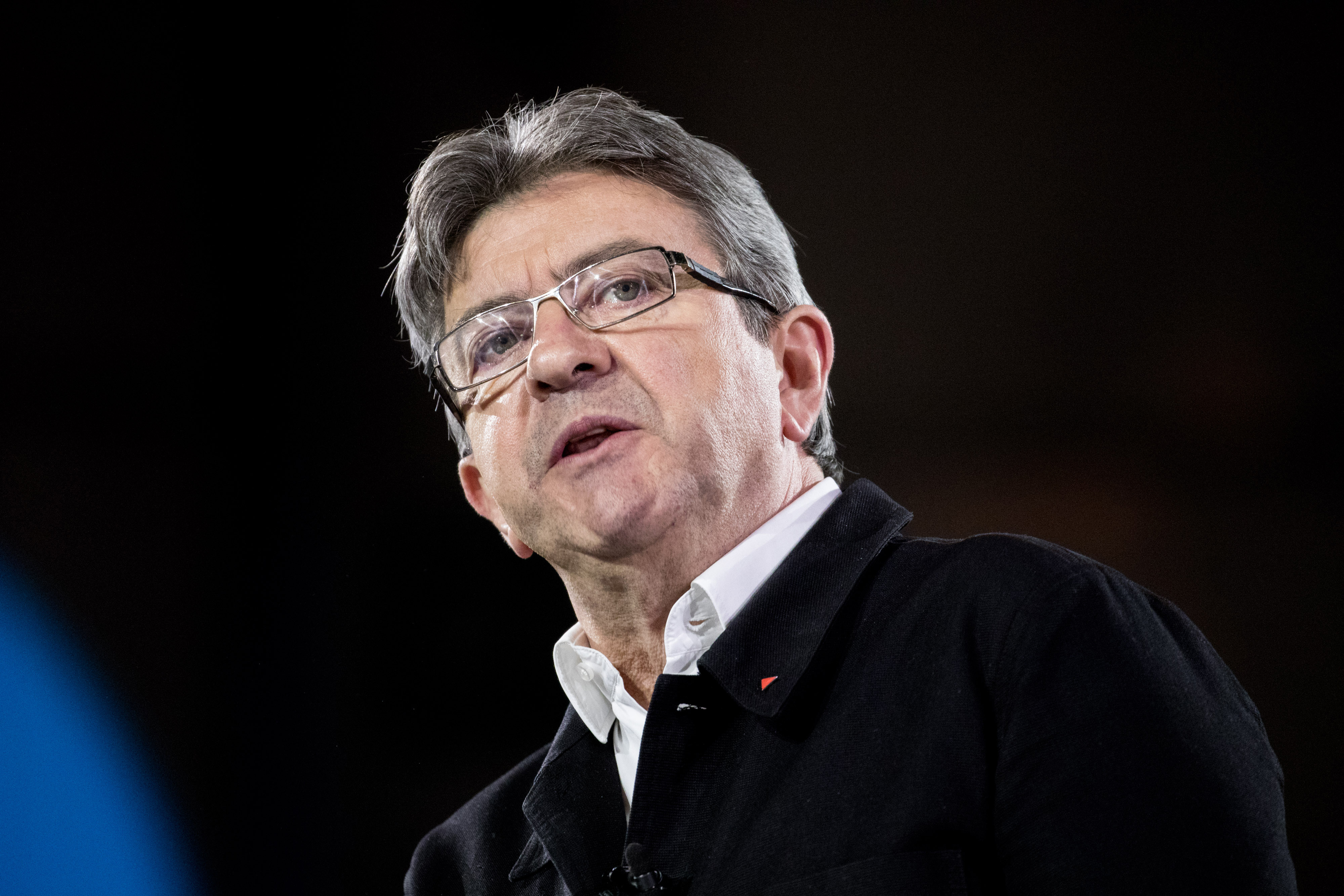 Jean-Luc Melenchon, France's presidential candidate, speaks during an election campaign event in Lille, France, on Wednesday, April 12, 2017. (Christophe Morin—Bloomberg — Getty Images)