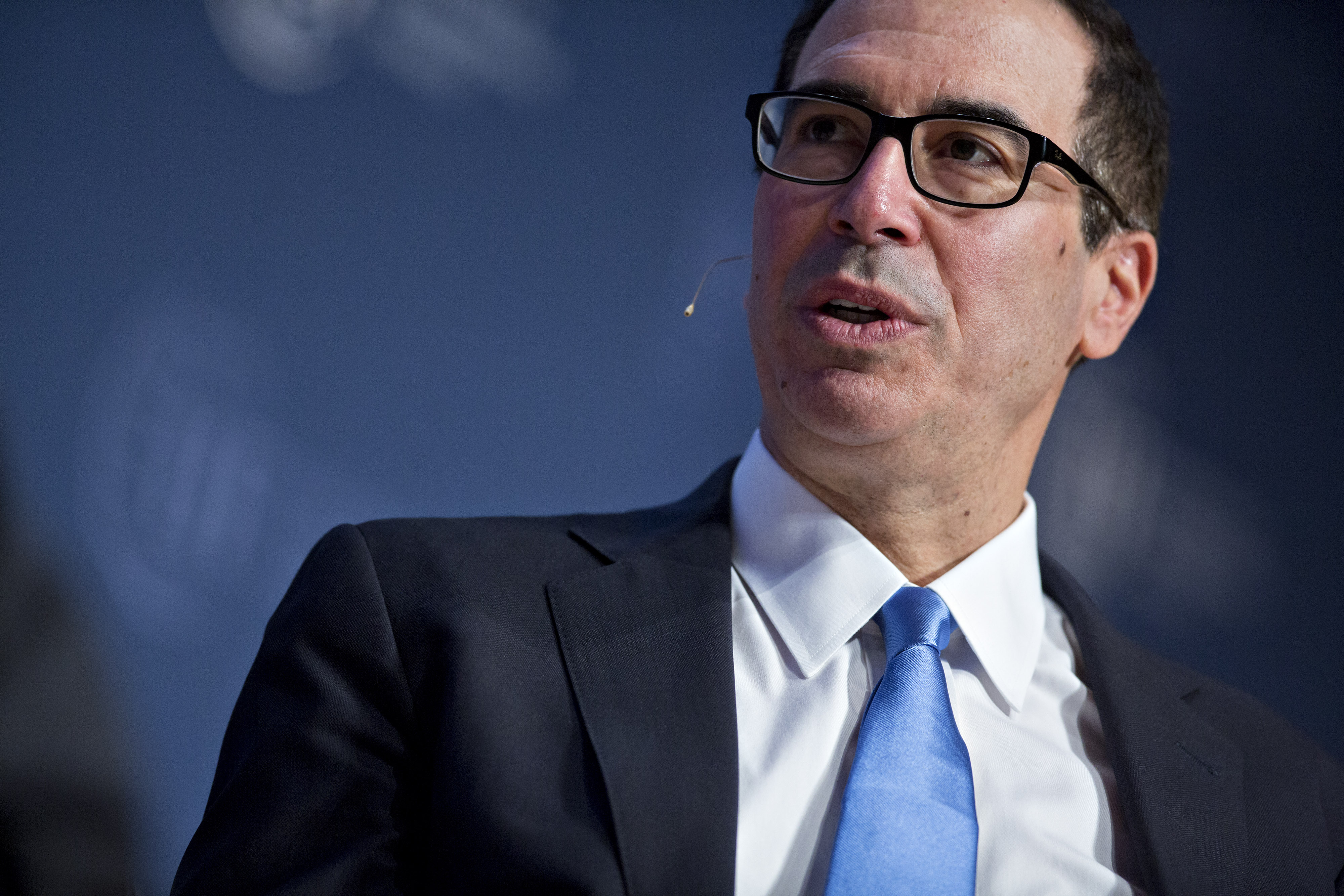 Steven Mnuchin, U.S. Treasury secretary, speaks during a discussion at the Institute of International Finance (IIF) policy summit in Washington, D.C., U.S., on Thursday, April 20, 2017. (Photograph by Andrew Harrer—Getty/Bloomberg)
