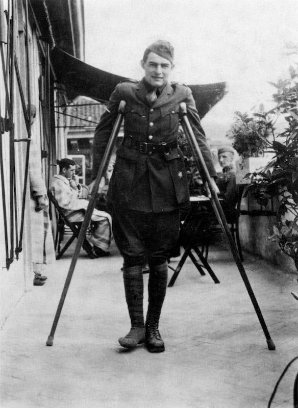Ernest Hemingway (1899-1961) american novelist here during his convalescence in Milan, Italy (American Red Cross Hospital) in 1918