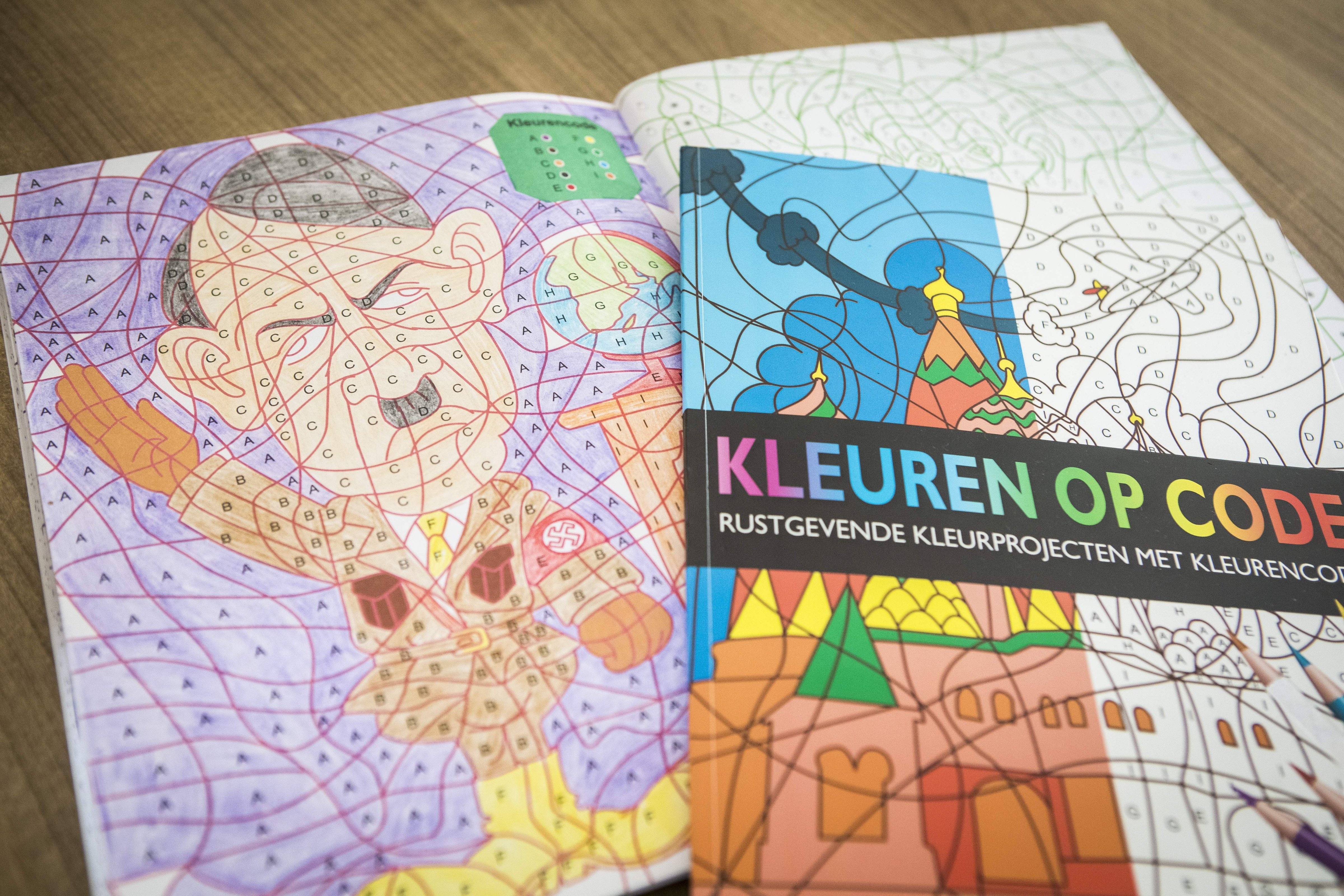A coloring book with an image of Adolf Hitler bought at the Dutch store Kruidvat in Pijnacker, the Netherlands, on April 5, 2017. (ALEXANDER SCHIPPERS—AFP/Getty Images)