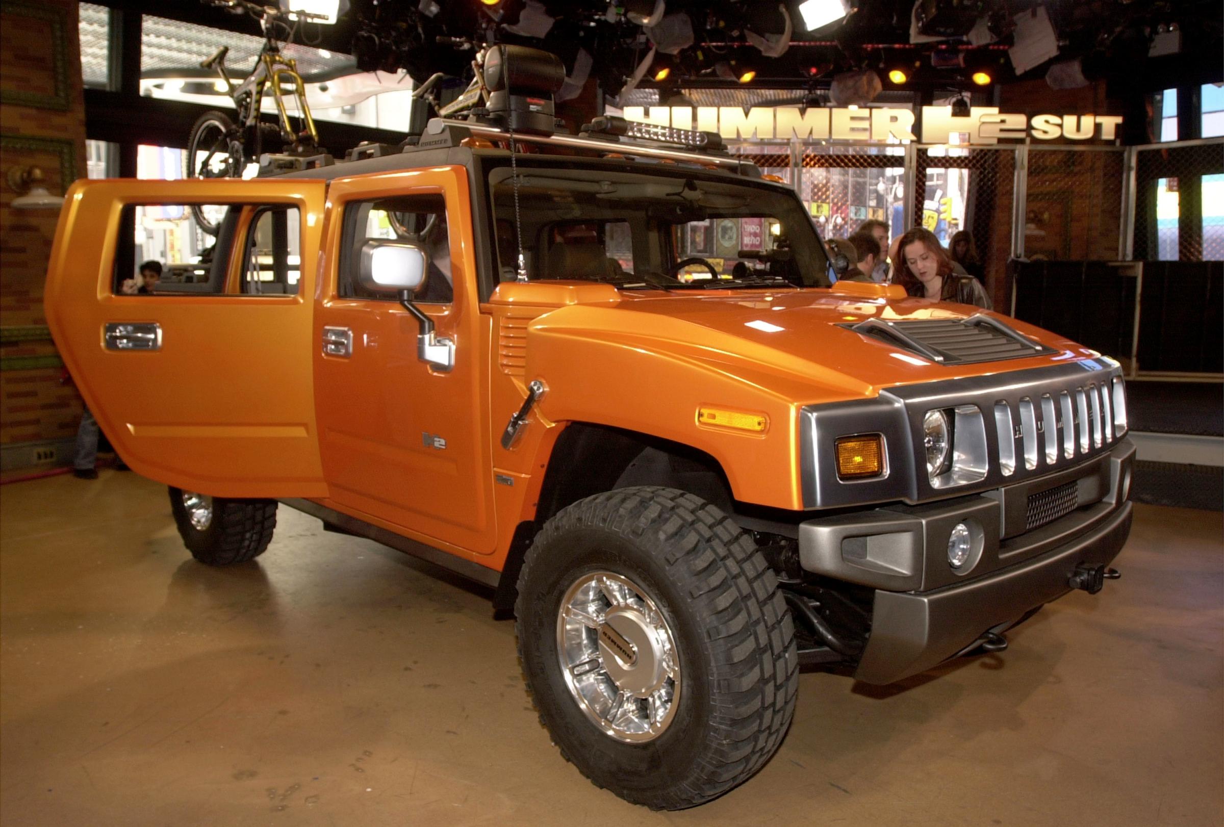 The new General Motors concept Hummer H2 sport utility truck is on display April 10, 2001 in New York City. (Photo by Spencer Platt/Newsmakers)