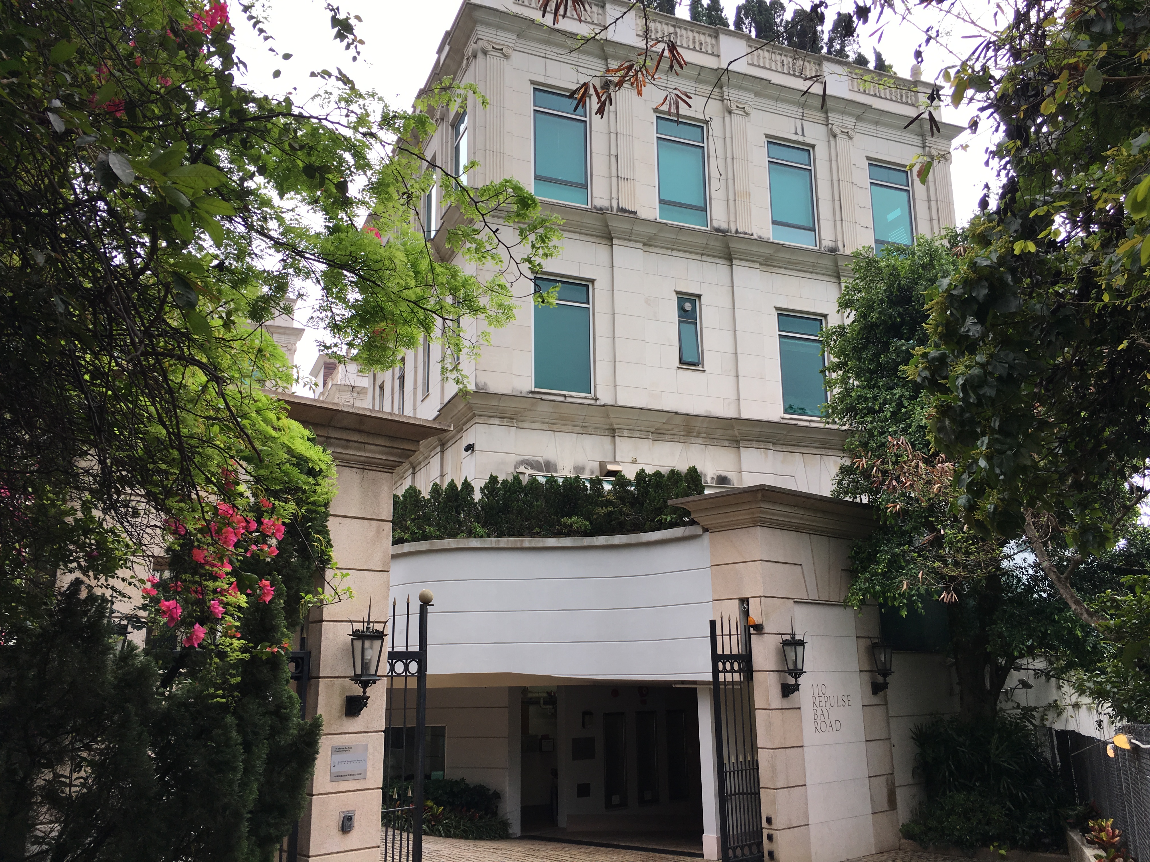 The exterior of 110 Repulse Bay Road, Hong Kong. One of the houses at this address has a staggering $87 million asking price, or over $21,000 per square foot (Kevin Lui)
