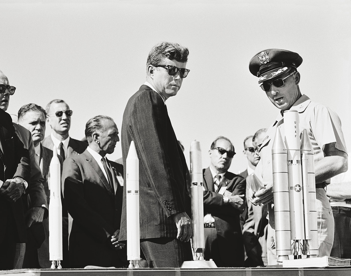 President Kennedy tours NASA facilities in Huntsville, Alabama, September 11, 1961.