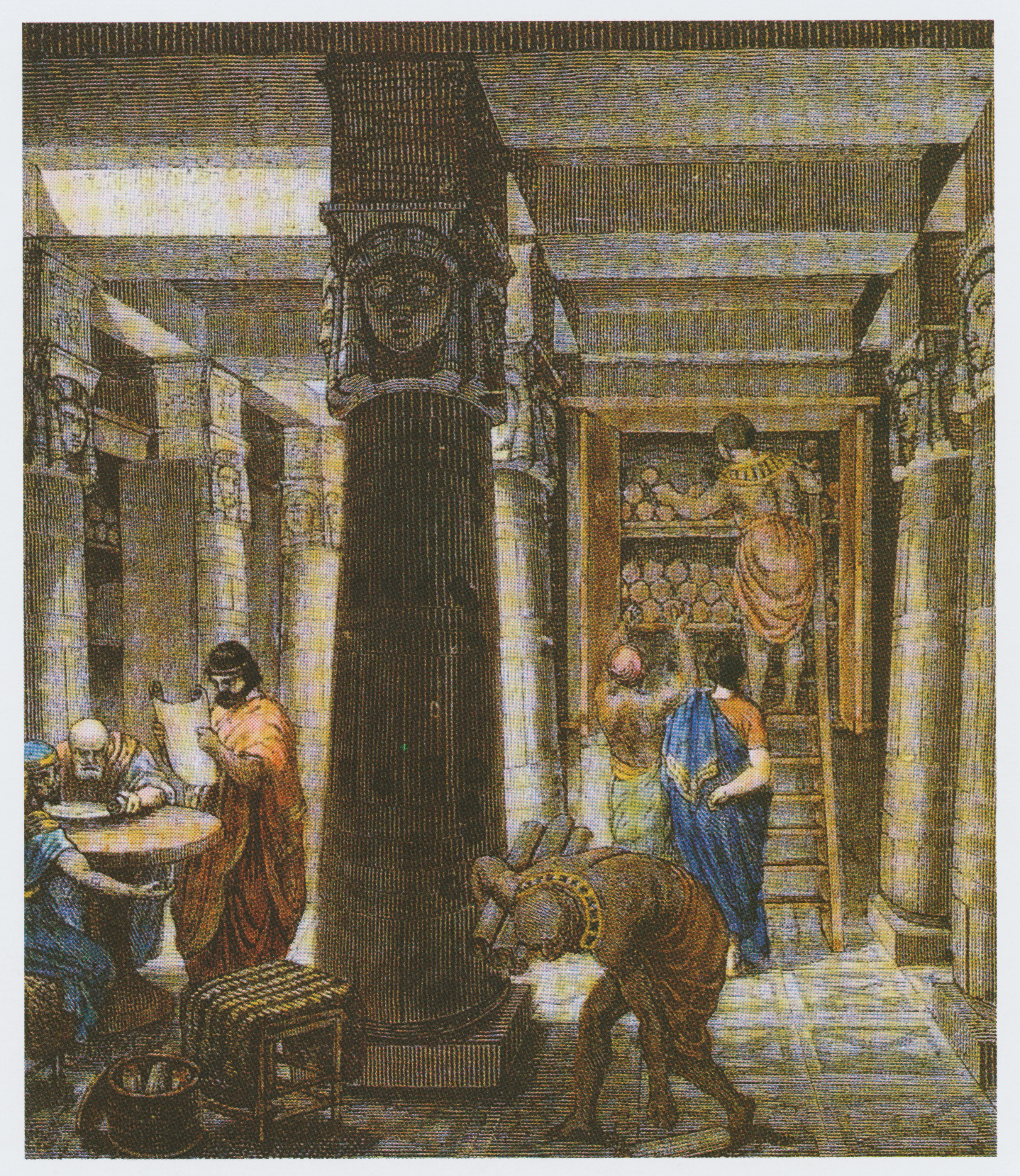 Artist rendering of the interior of the Library of Alexandria