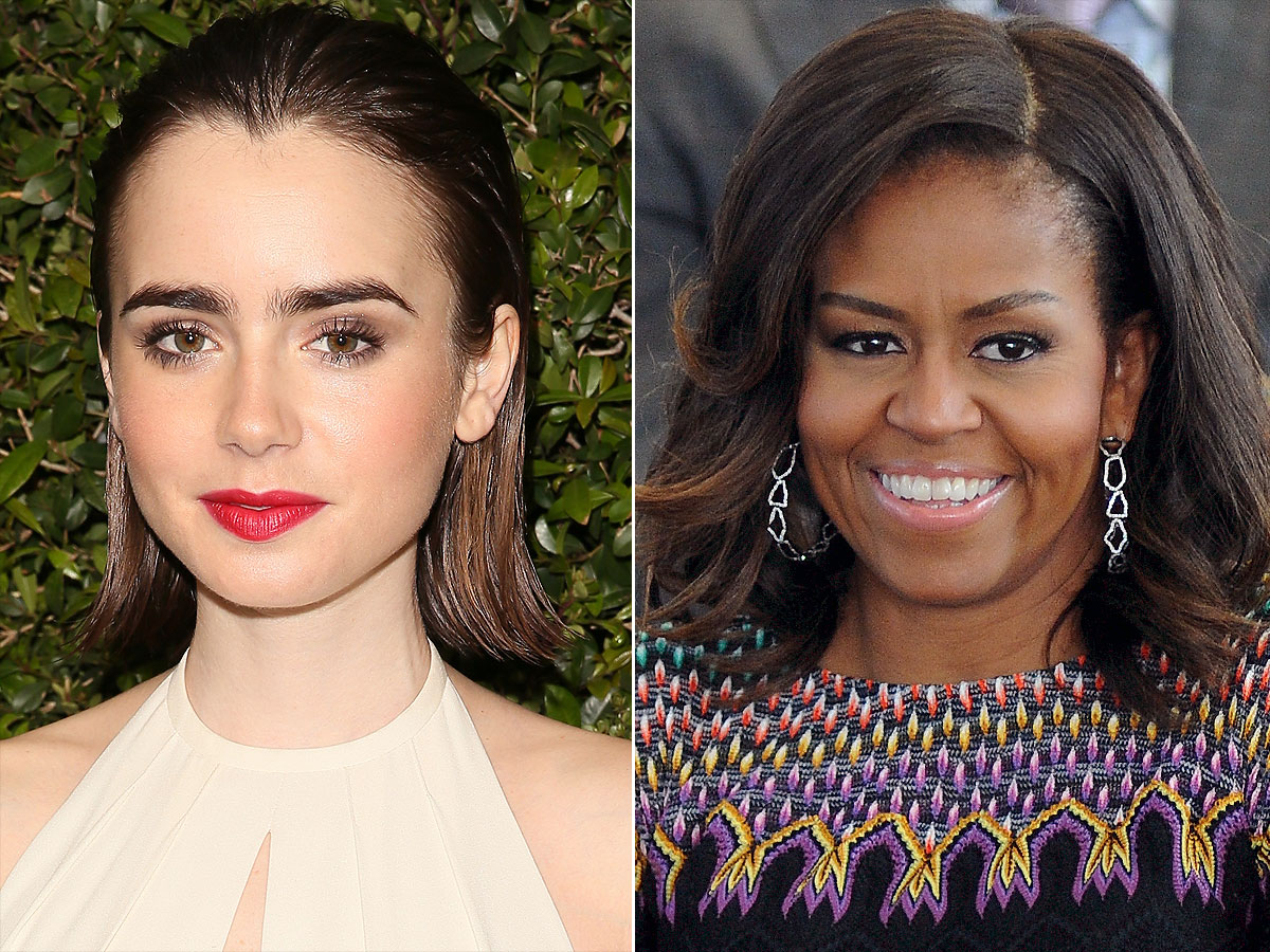 Lily Collins Michelle ObamaCredit: JB Lacroix/WireImage; Pier Marco Tacca/Getty