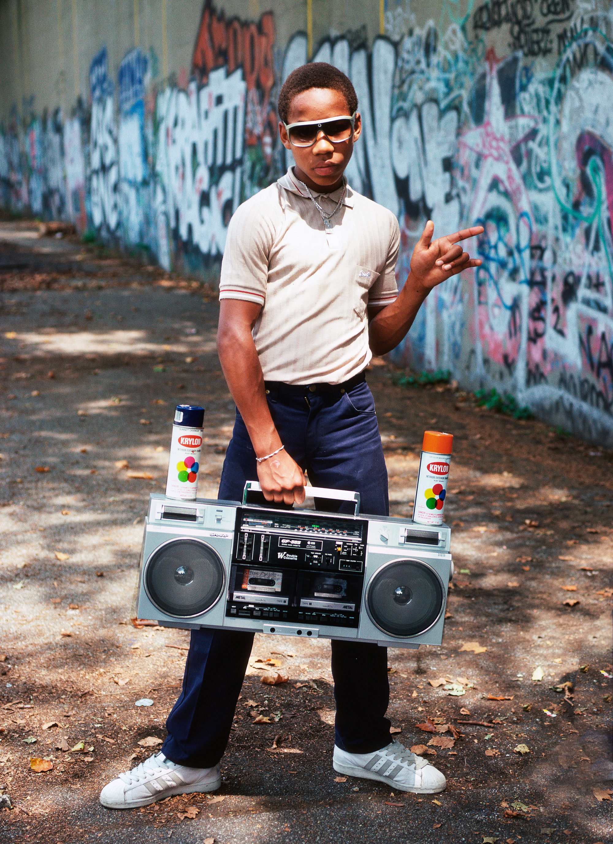 Little Crazy Legs During Shoot for Wild Style, Riverside Park, NY, 1983