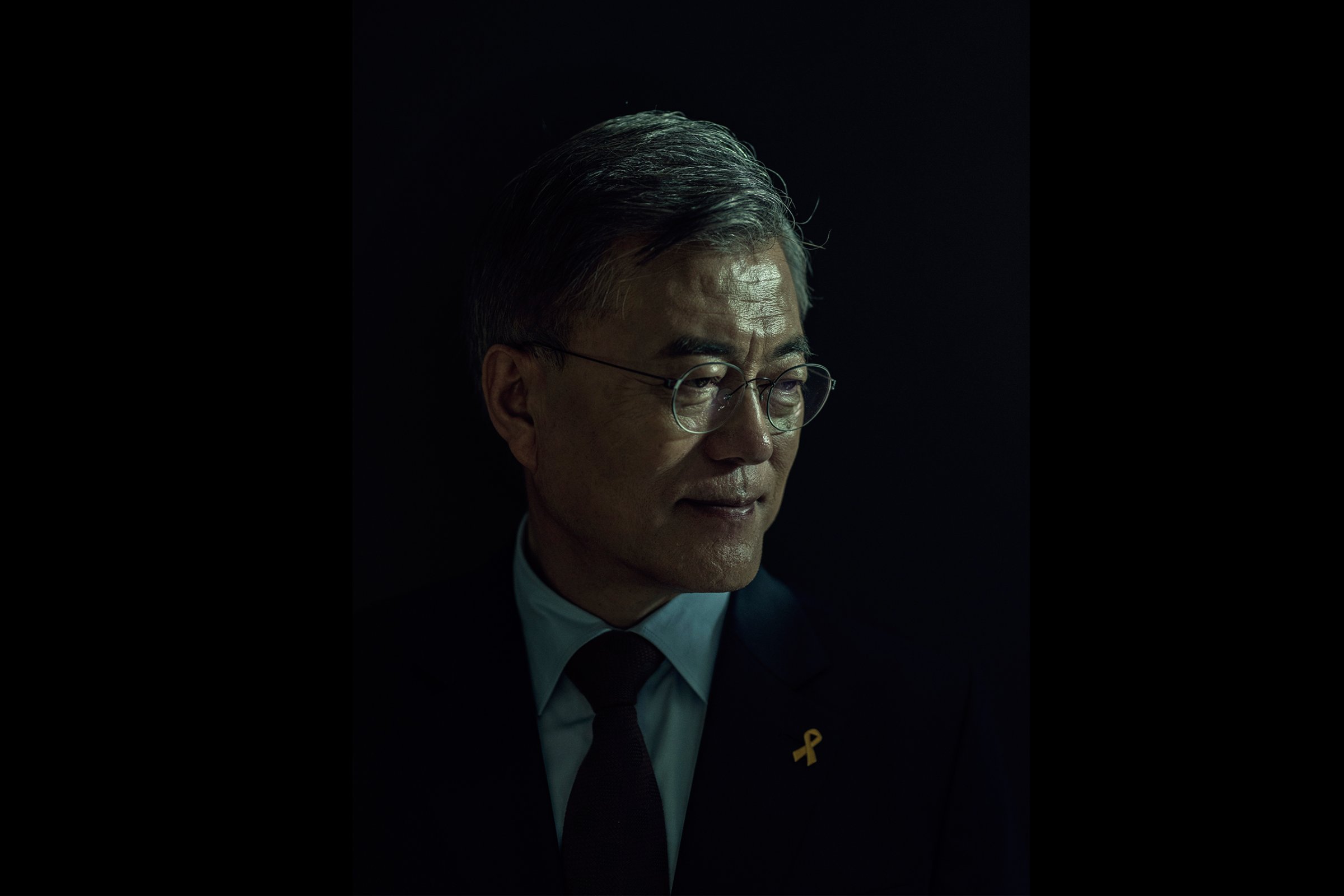 Moon Jae-in stands for a portrait in Seoul, South Korea, on April 15, 2017.
