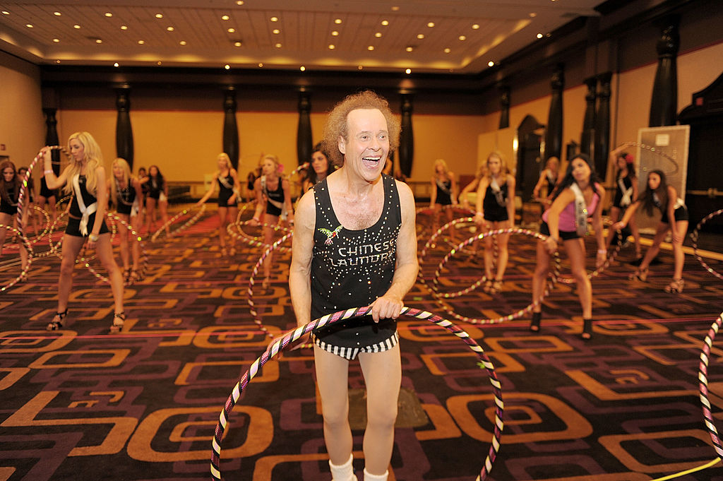 Richard Simmons during the 2011 Miss USA hula hoop contest Mile Shops on June 10, 2011 in Las Vegas, Nevada. (Denise Truscello—WireImage)