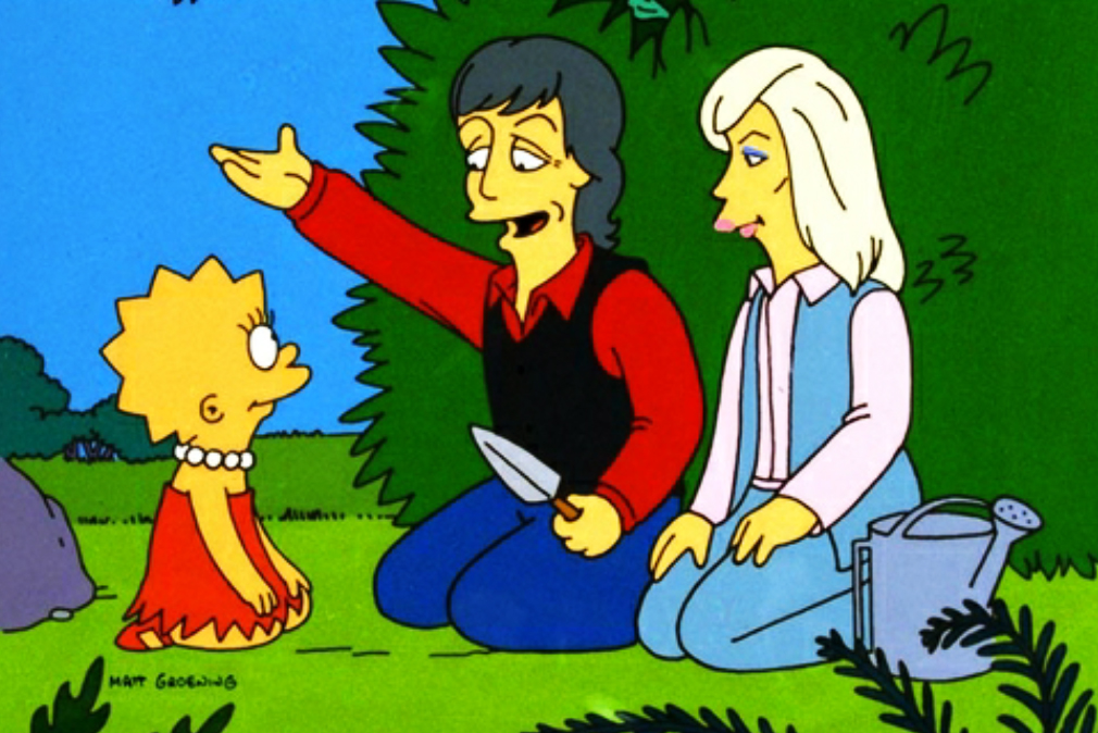 Paul and Linda McCartney: Paul and Linda McCartney help teach Lisa that it's alright to be a vegetarian in the 1995 episode "Lisa the Vegetarian."