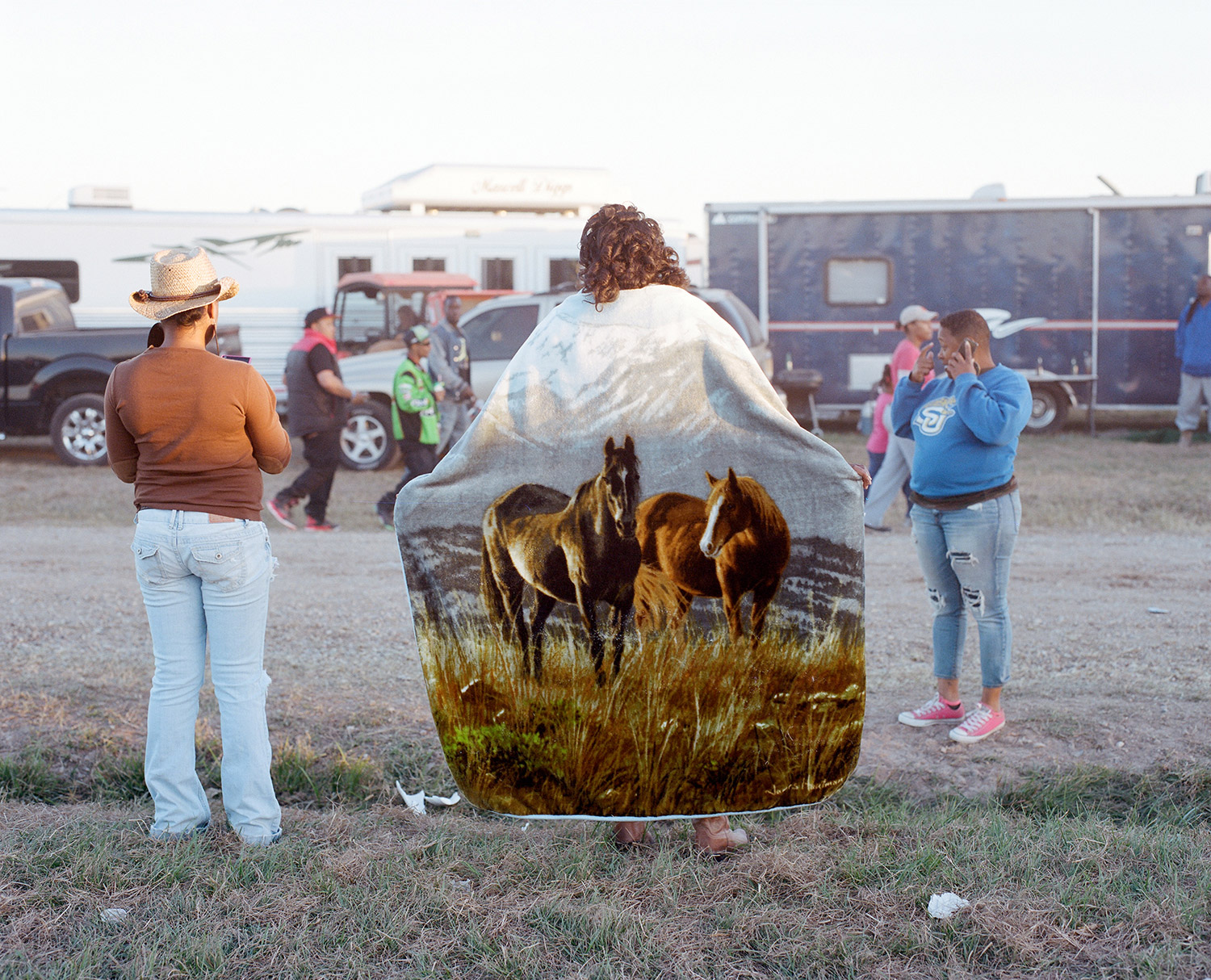 Women gather at a trail ride in Southern Louisiana. 2014