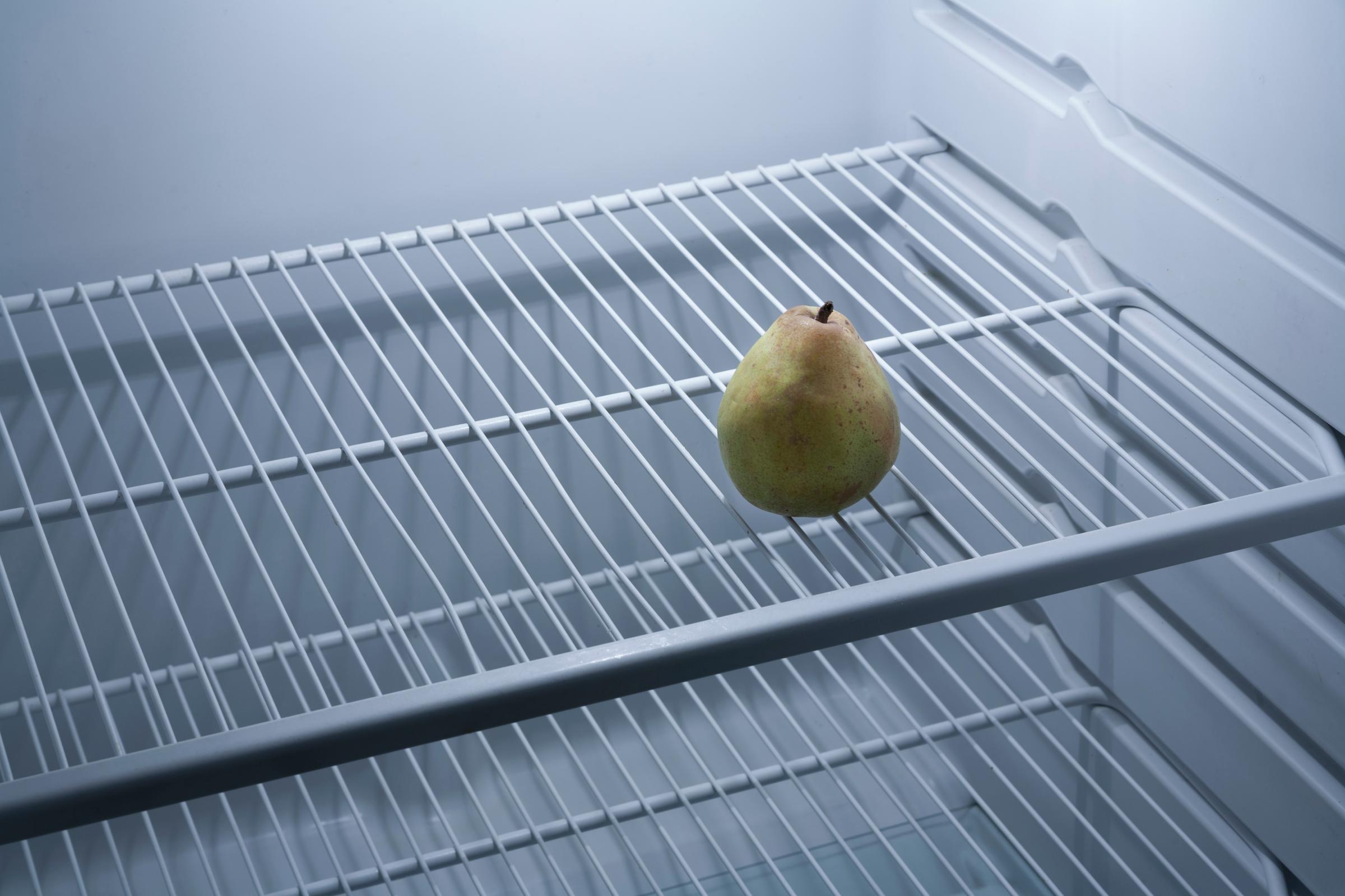 Pear in a refrigerator