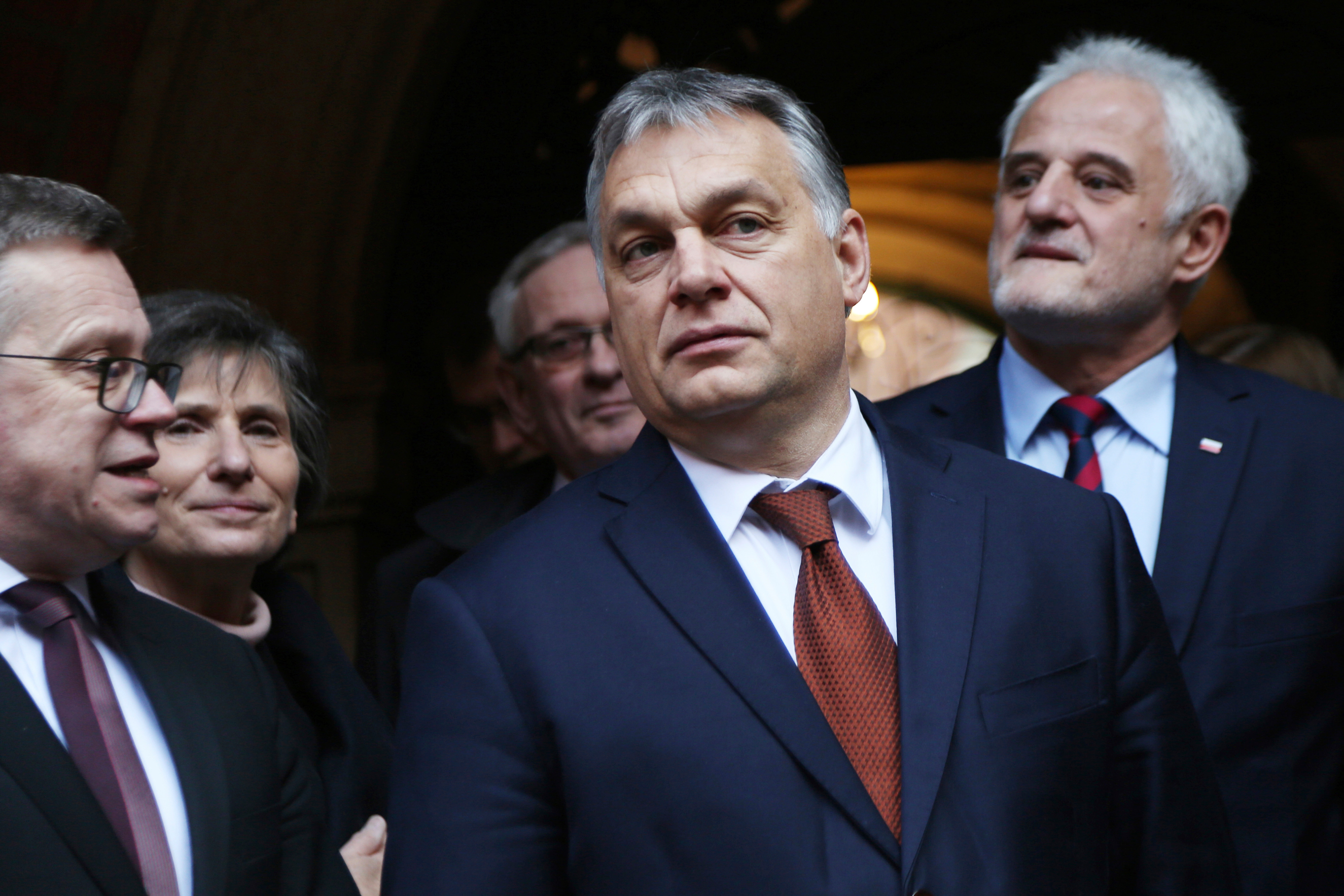 Prime Minister of Hungary, Viktor Orban, arrives at the scientific conference entitled "Europa Centralis - History of the Region Throughout the Ages" which was organized by the Jagiellonian University in Krakow, Poland to mark the one hundredth anniversary of the birth of the Polish professor of history Waclaw Felczak on Dec. 9, 2016. (Sipa USA/AP)