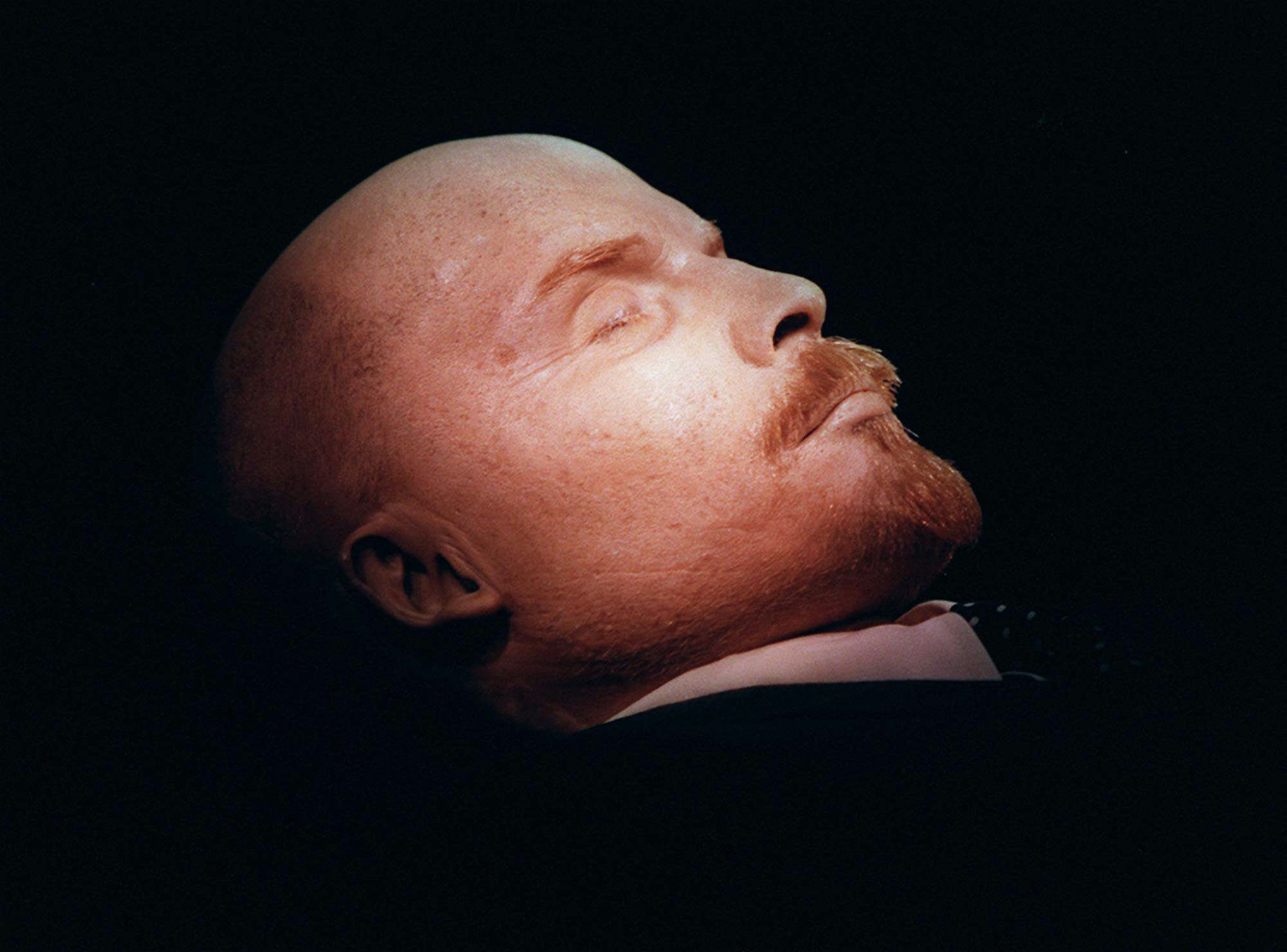 Vladimir Lenin, founder of the Soviet Union, lays embalmed in his tomb on Moscow's Red Square in 1997. (Sergei Karpukhin—AP)