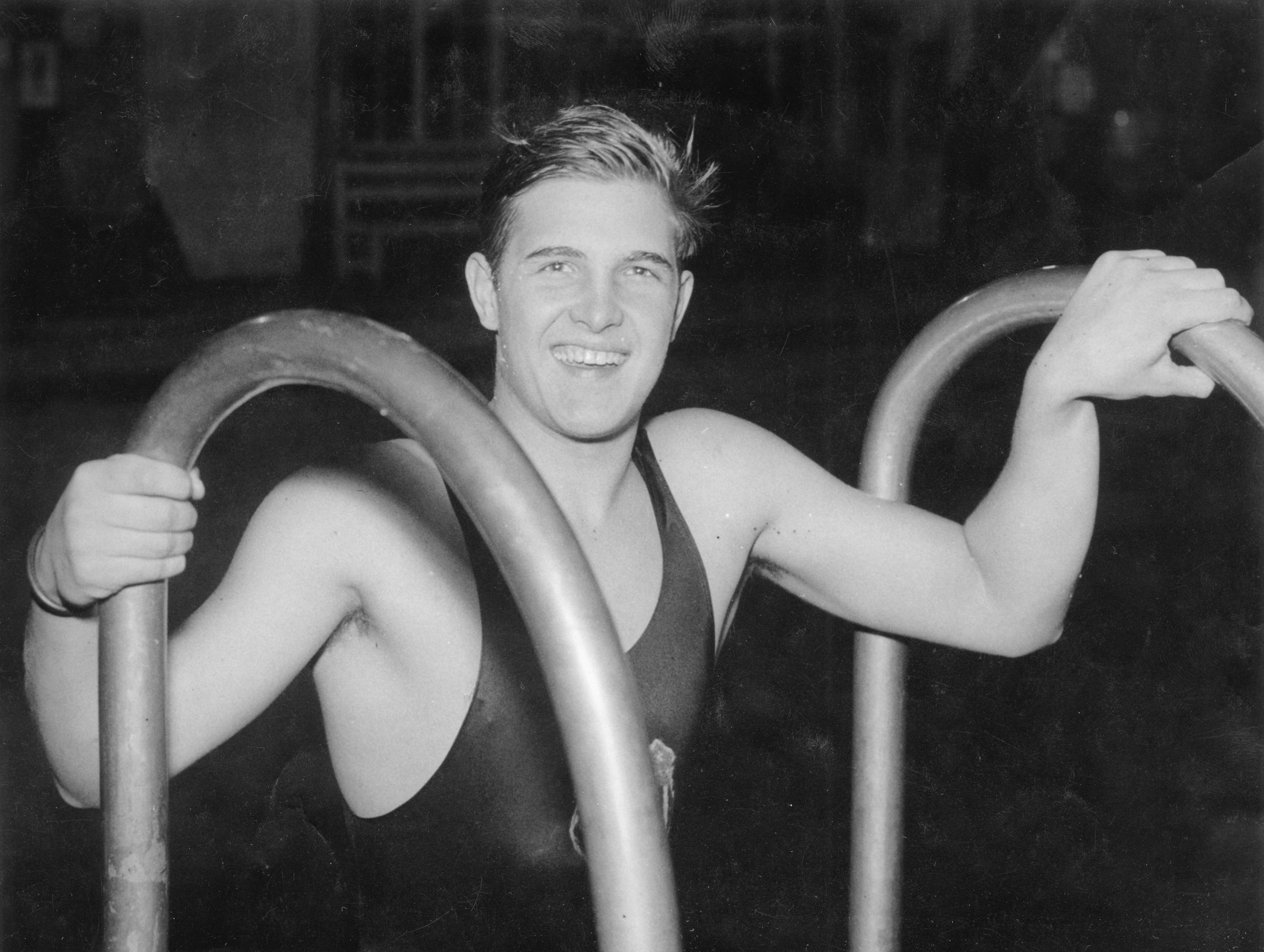 The American Swimmer Adolph Kiefer At A Swimming Competition In Vienna Diana Bath. 6Th November 1935. Photograph.
