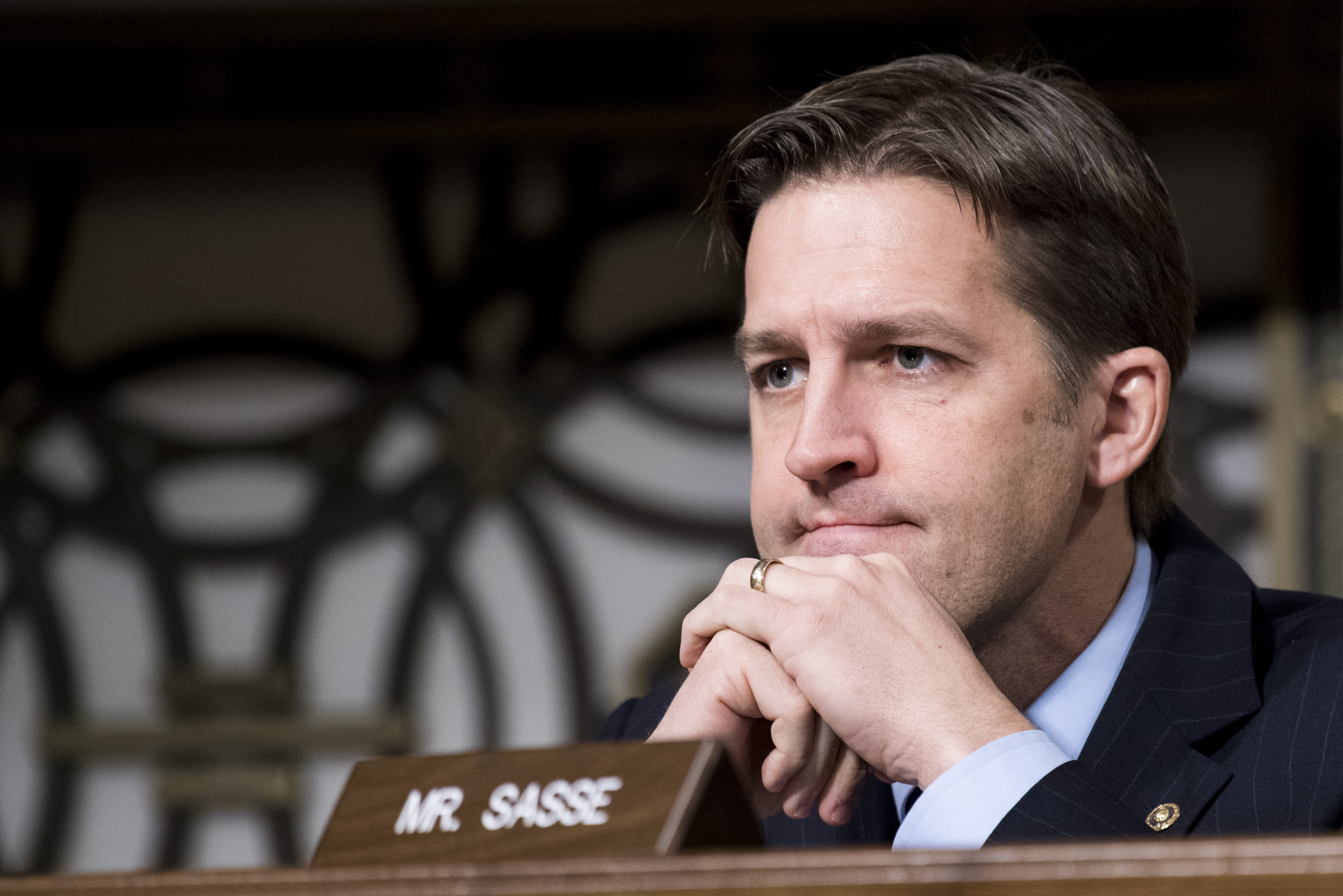 Sen. Ben Sasse, R-Neb., listens as Secretary of Defense nominee James Mattis testifies during his confirmation hearing in the Senate Armed Services Committee on Thursday, Jan. 12, 2017. (Bill Clark&mdash;CQ-Roll Call,Inc./Getty Images)