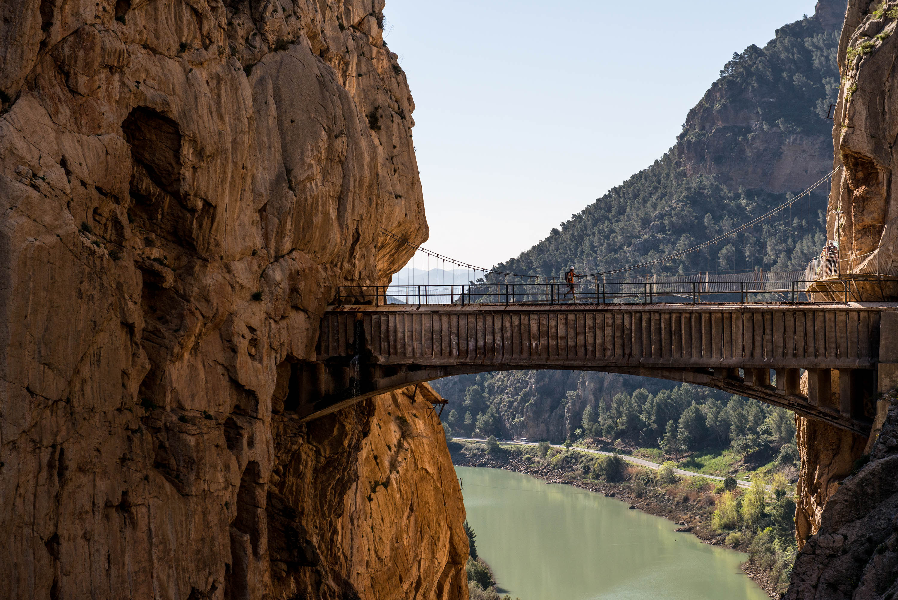 Tourists walk along the 'El Caminito del Rey' (King's Little Path) footpath on April 1, 2015 in Malaga, Spain. (David Ramos&mdash;Getty Images)