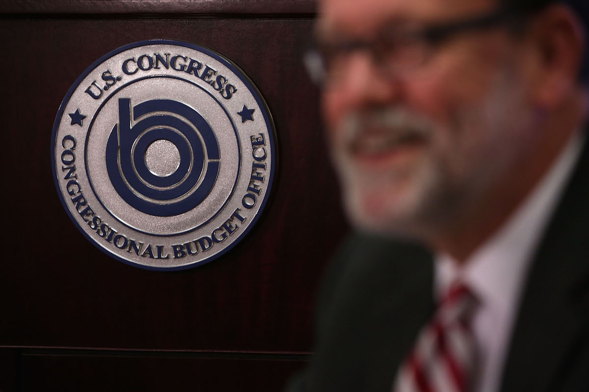 Congressional Budget Office Director Keith Hall speaks to members of the press during a media briefing at the Congressional Budget Office August 25, 2015 in Washington, DC. (Alex Wong—Getty Images)