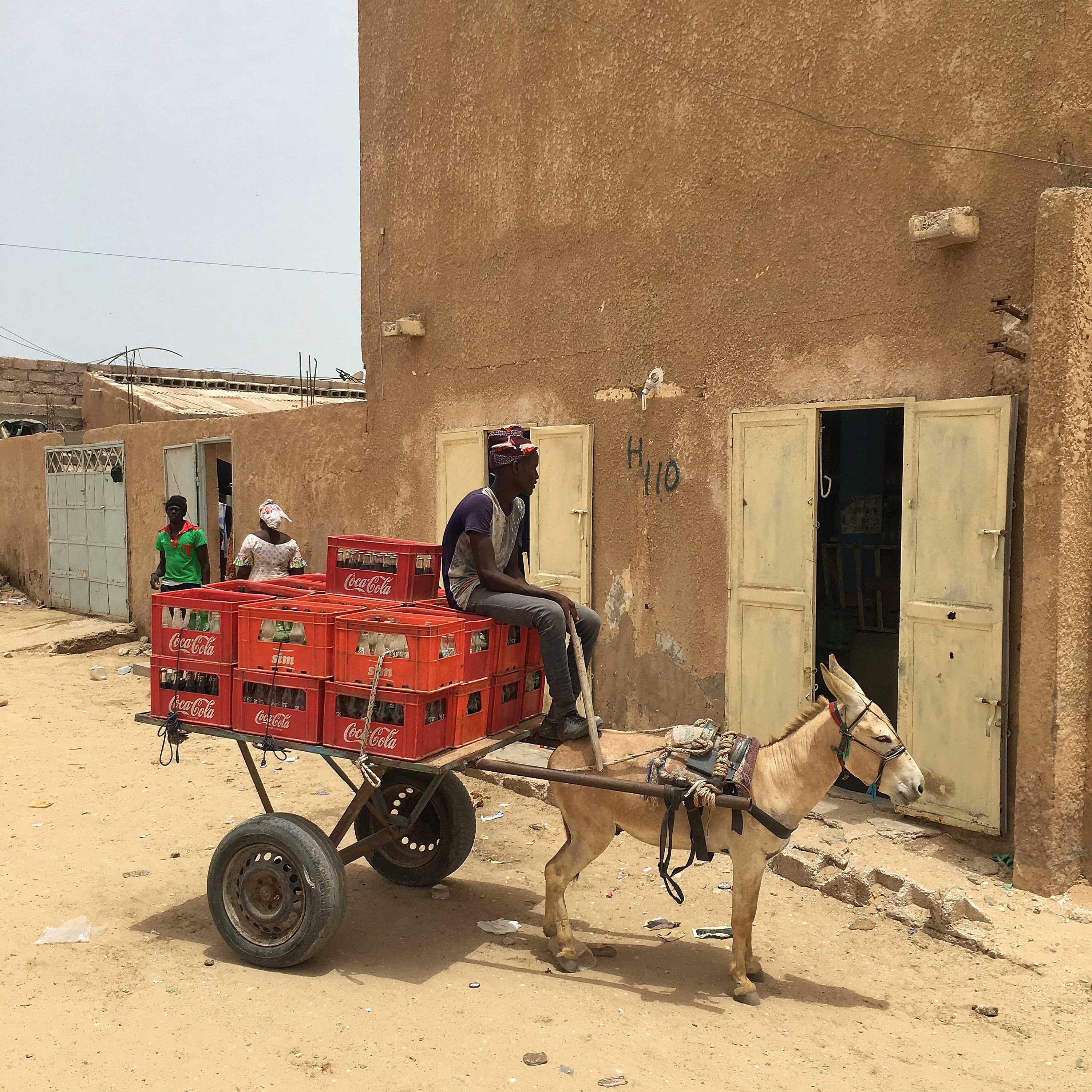 Aziz makes [f500link]Coca-Cola[/f500link] deliveries with his donkey in Nouakchott, Mauritania. ((@dcoreraphotography))