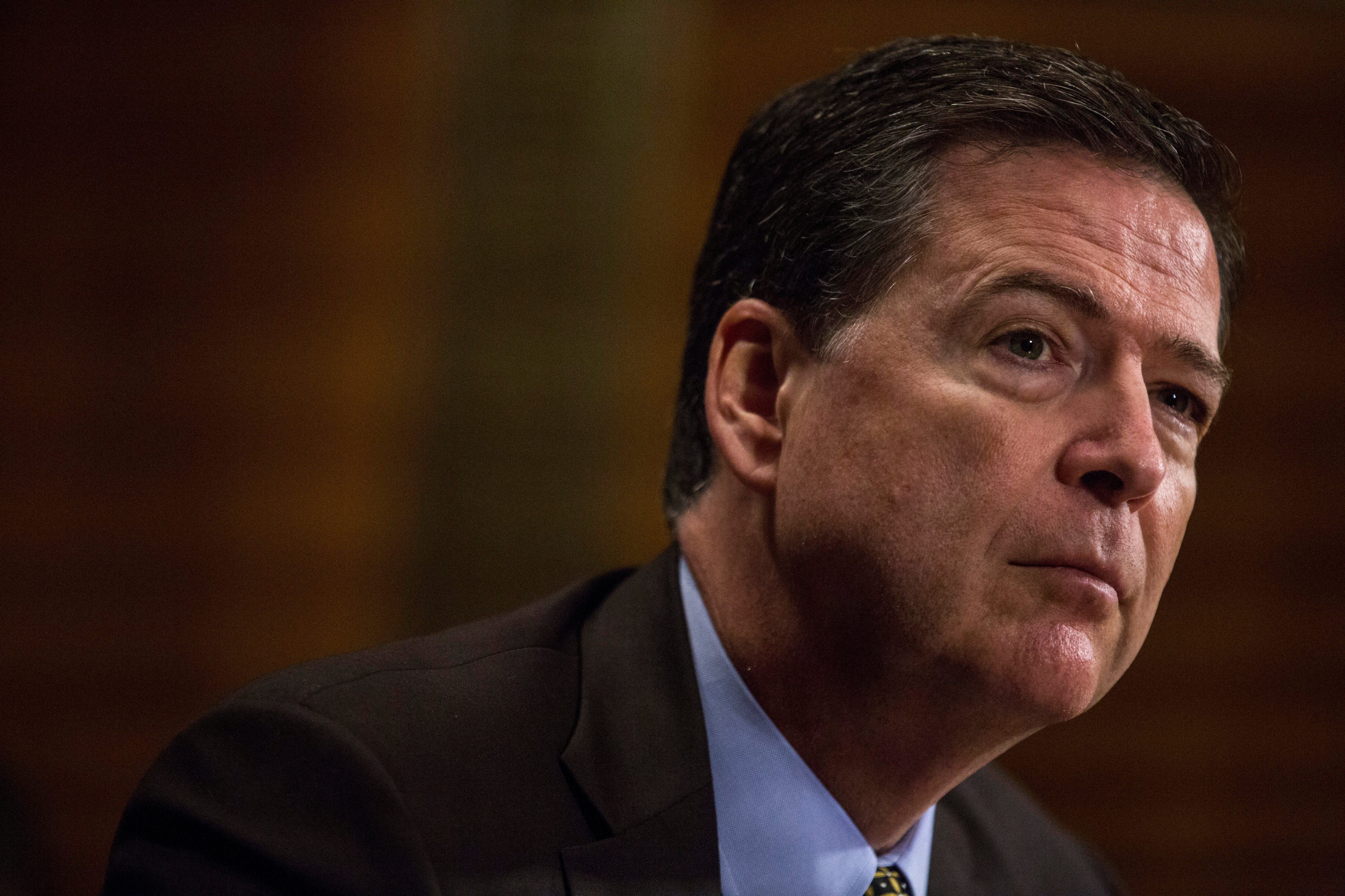 Director of the Federal Bureau of Investigation, James Comey testifies in front of the Senate Judiciary Committee during an oversight hearing on the FBI on Capitol Hill May 3, 2017 in Washington. (Zach Gibson&mdash;Getty Images)