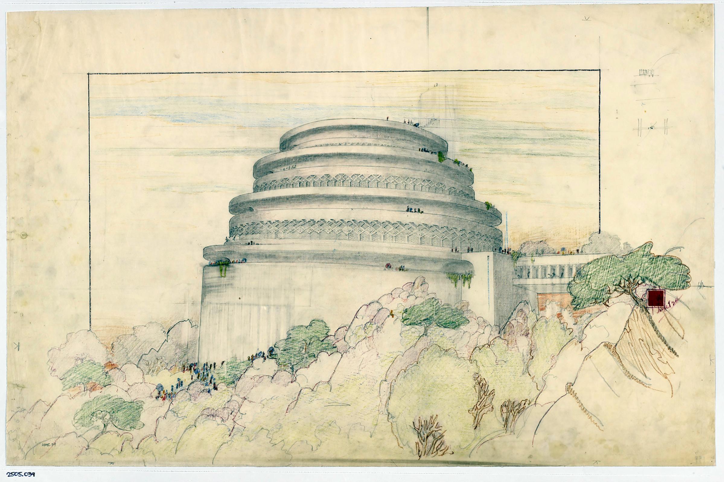 Frank Lloyd Wright drawing from the Museum of Modern Art exhibition.