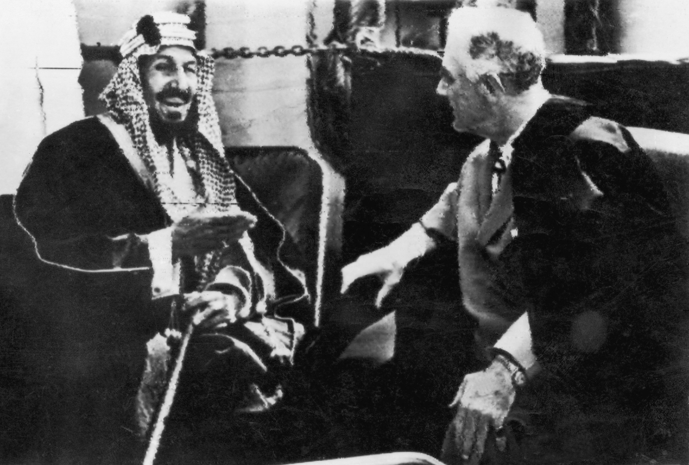 Meeting Between Roosevelt And Ibn Seoud In 1945