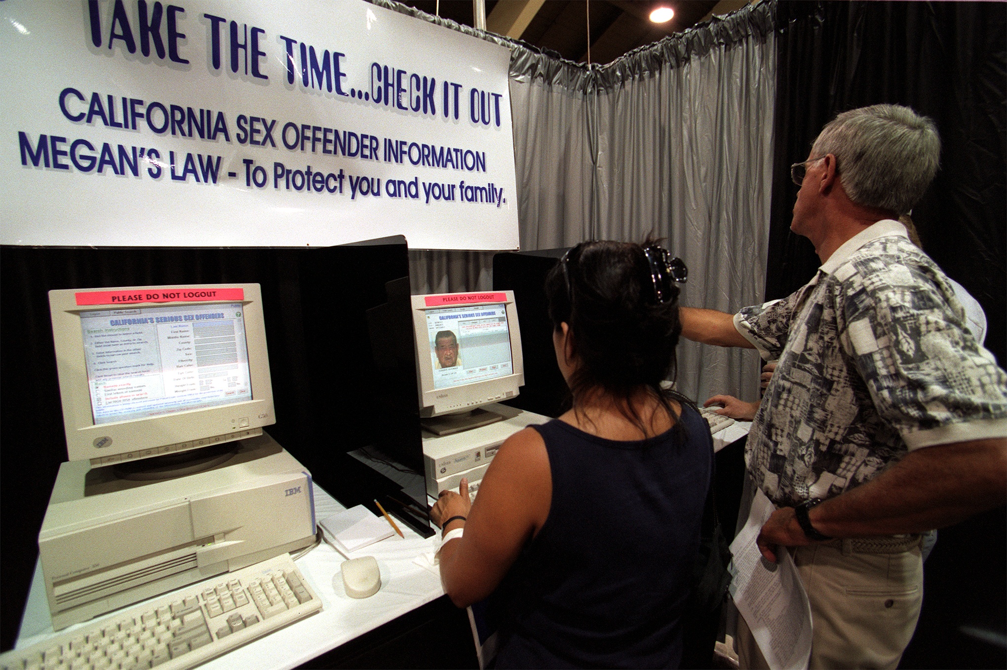 At the Los Angeles County Fair in Pomona, a booth was set up for fairgoers to check on sex offenders in their neighborhood under the Megan's Law. (Lawrence K. Ho/LA Times —Getty Images)