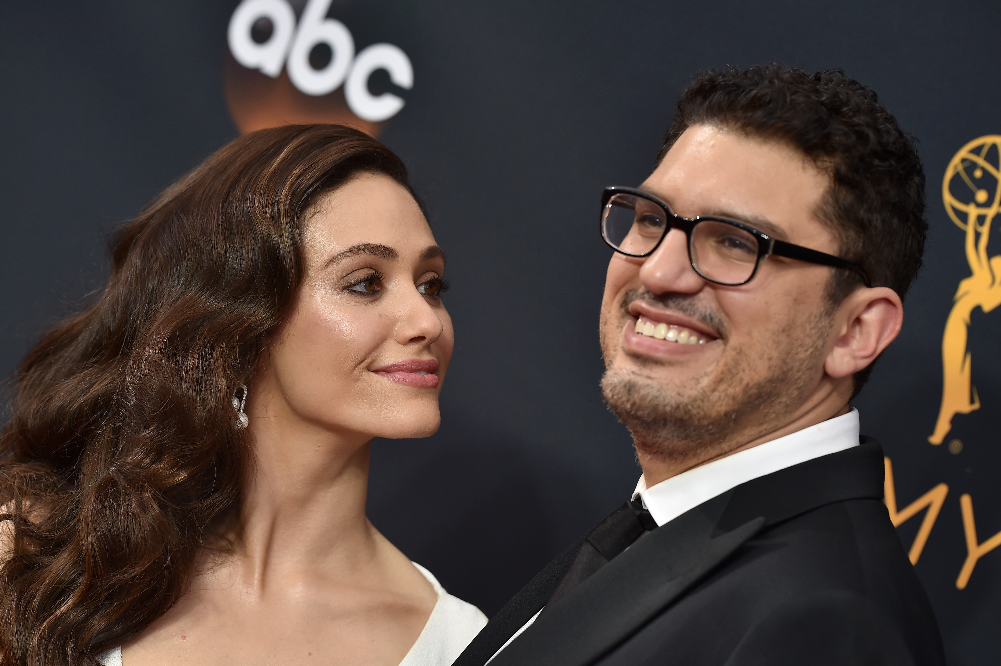 Actress Emmy Rossum (L) and writer/producer Sam Esmail arrive at the 68th Annual Primetime Emmy Awards at Microsoft Theater on September 18, 2016 in Los Angeles, California. (Axelle/Bauer-Griffin—FilmMagic)