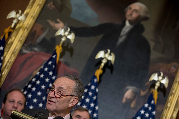 Sen. Chuck Schumer (D-NY) speaks at a press conference introducing a bill providing members of the LGBT community with comprehensive federal protections on Capitol Hill May 2, 2017 in Washington, DC. (Aaron P. Bernstein—Getty Images)