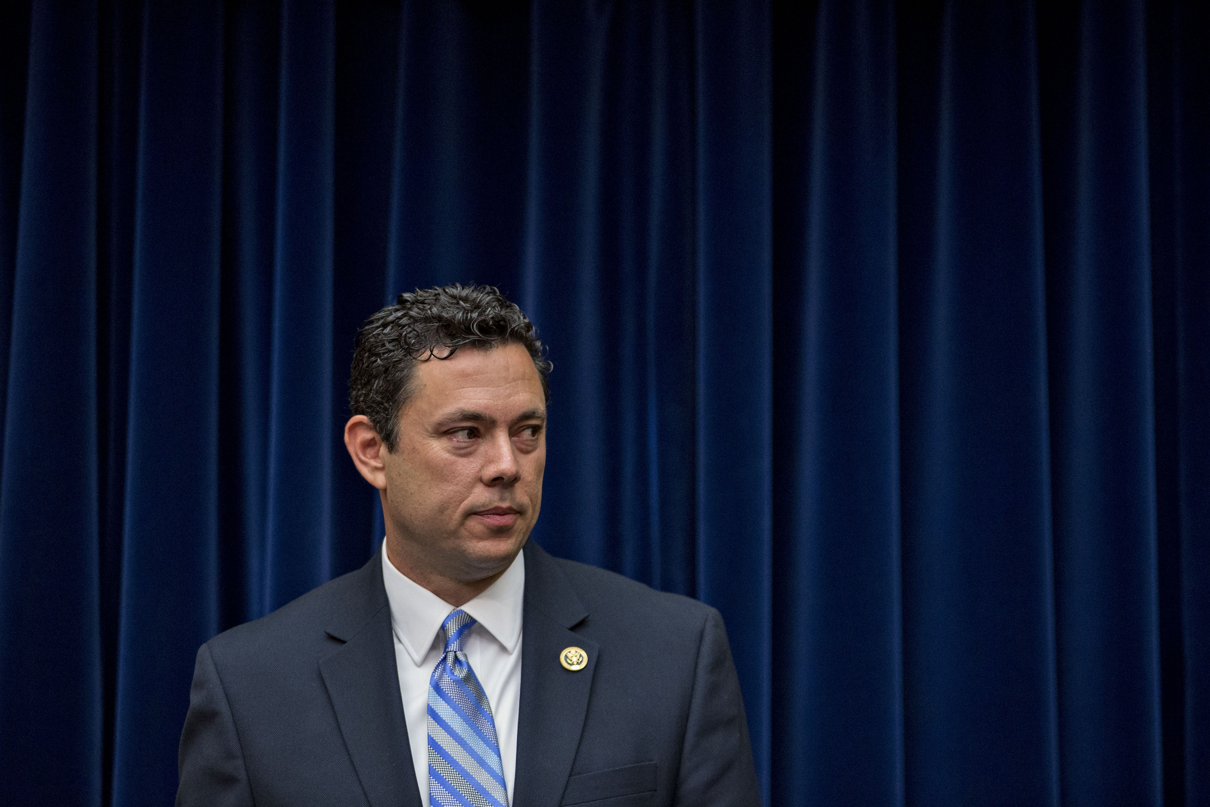 Rep. Jason Chaffetz, a Republican from Utah and chairman of the House Oversight and Government Reform Committee, waits to begin a hearing with then-FBI Director James Comey in Washington, D.C., on July 7, 2016. (Andrew Harrer—Bloomberg/Getty Images)