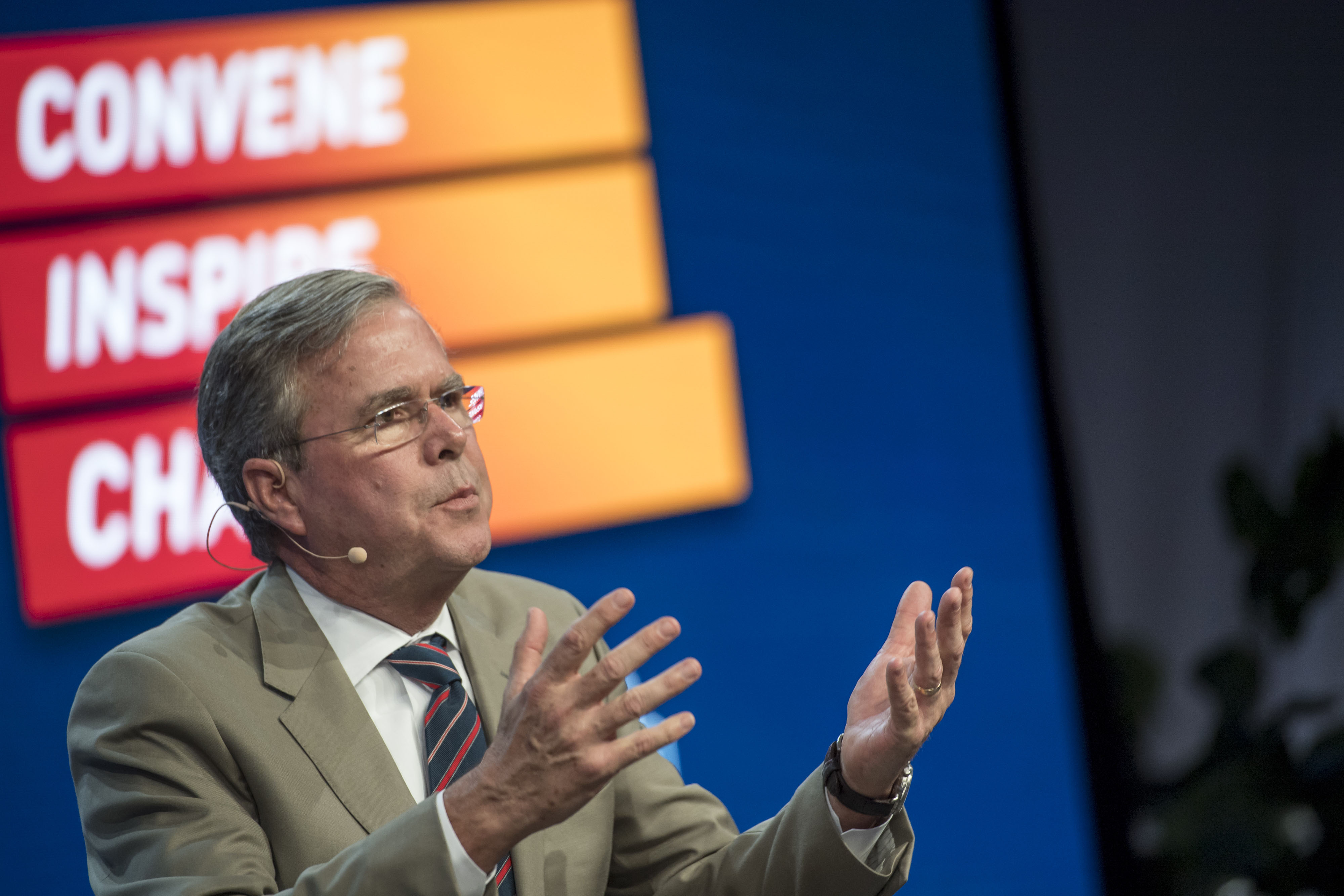 Jeb Bush, former Governor of Florida, speaks at the Milken Institute Global Conference in Beverly Hills, California, U.S., on Monday, May 1, 2017. (Bloomberg&mdash;Bloomberg via Getty Images)