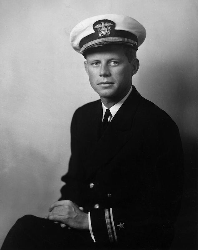 Portrait of John F. Kennedy, future U.S. senator and president, wearing his U.S. Navy uniform and posing with his hands in his lap, circa 1940. (Frank Turgent—Getty Images)