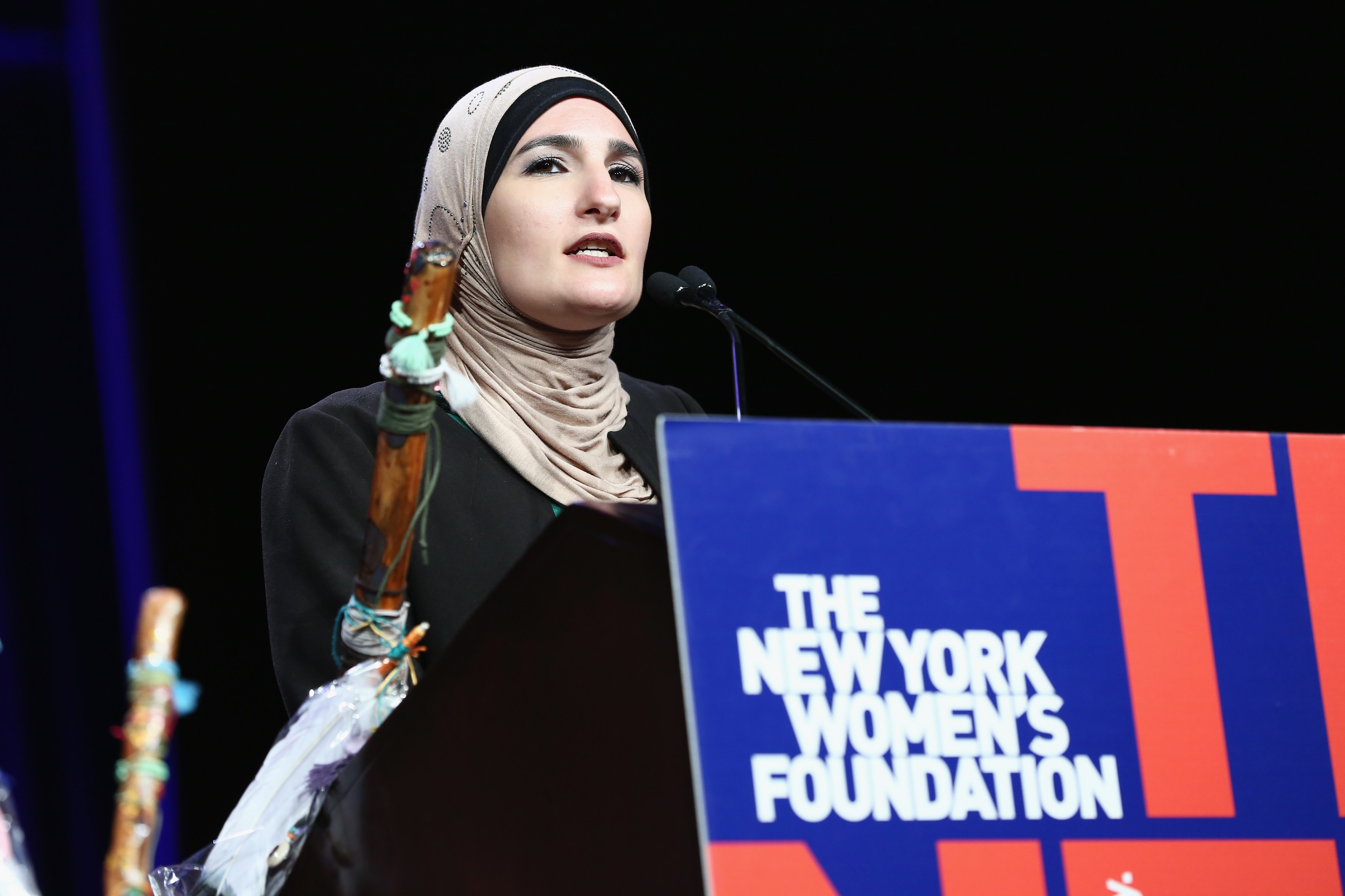 Linda Sarsour speaks onstage during the 30th Anniversary Celebrating Women Breakfast at Marriott Marquis Hotel on May 11, 2017 in New York City. (Monica Schipper—The New York Women's Foundation/Getty Images)