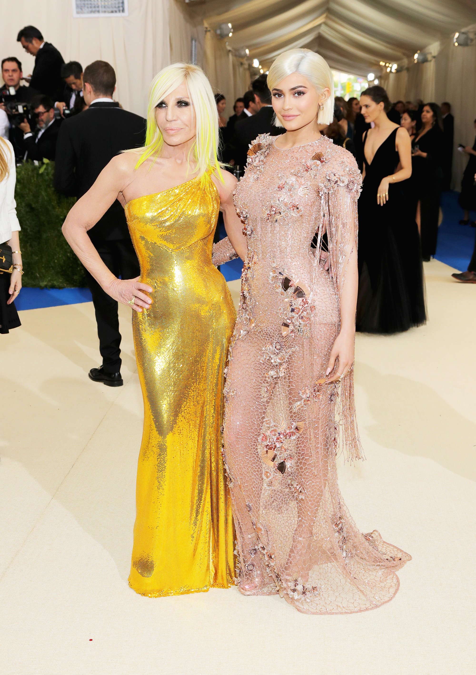 Donatella Versace and Kylie Jenner attend The Metropolitan Museum of Art's Costume Institute benefit gala celebrating the opening of the Rei Kawakubo/Comme des Garçons: Art of the In-Between exhibition in New York City, on May 1, 2017.