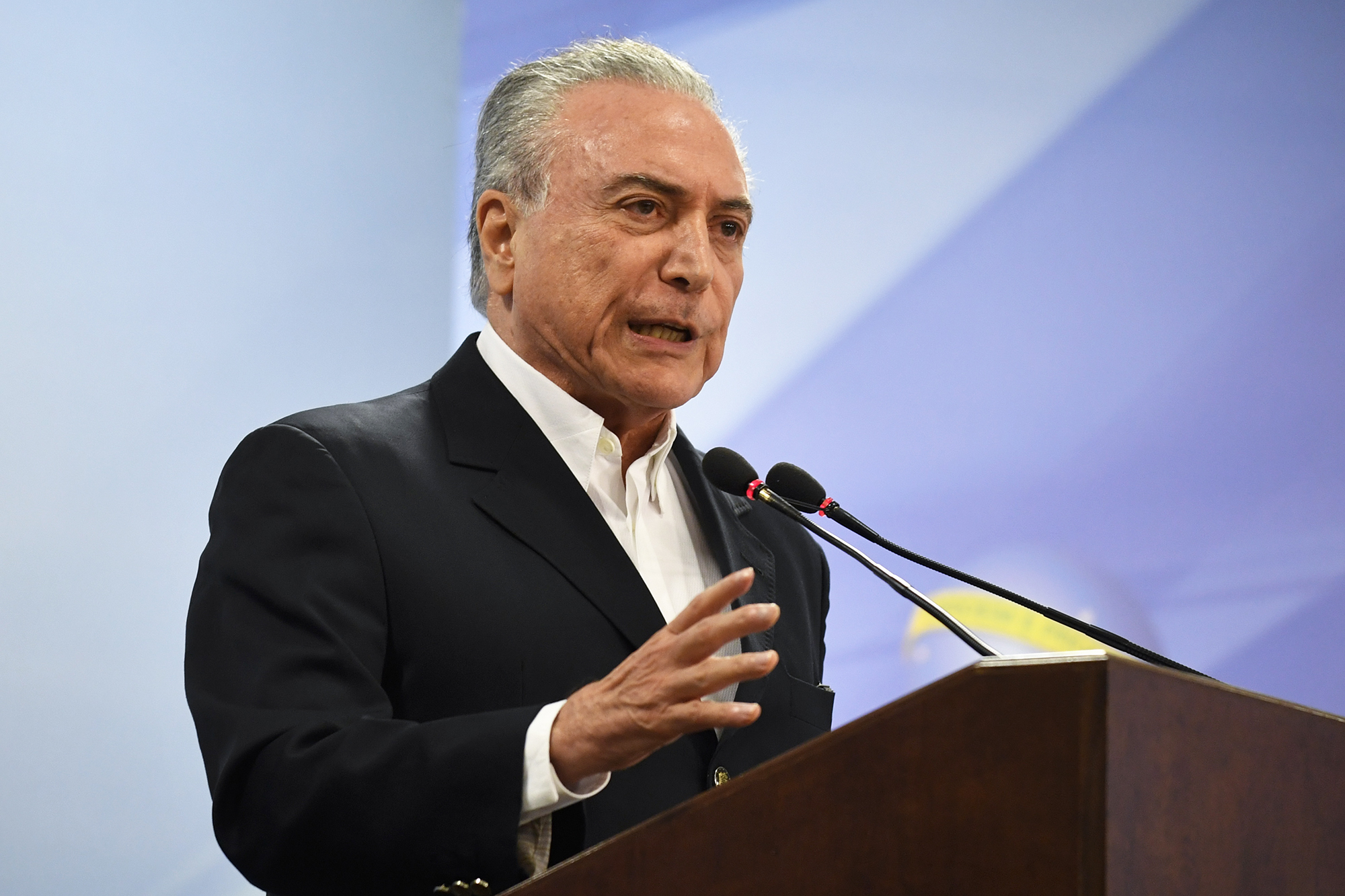 Brazil's President Michel Temer, on May 20, 2017. (Mateus Bonomi—AP)