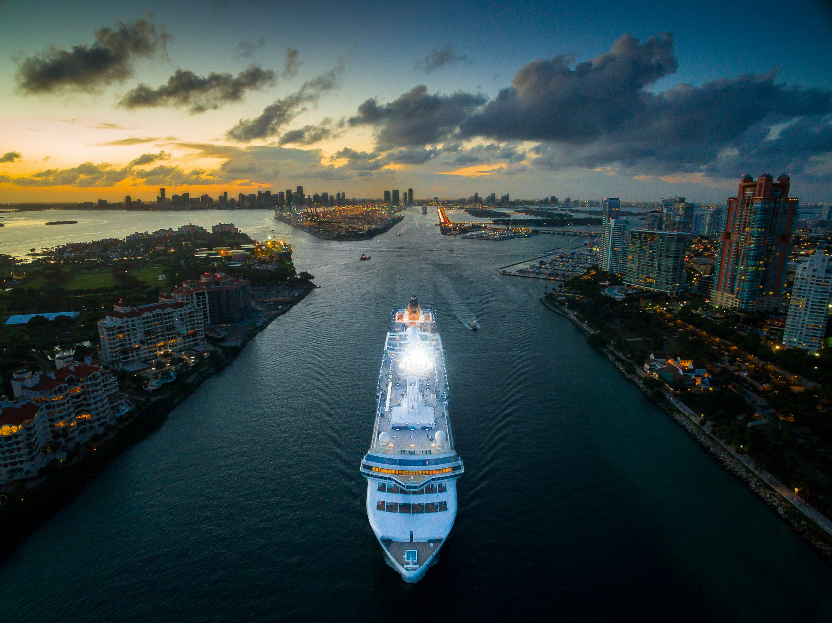 A cruise ship in Miami. Taken from 131 feet.