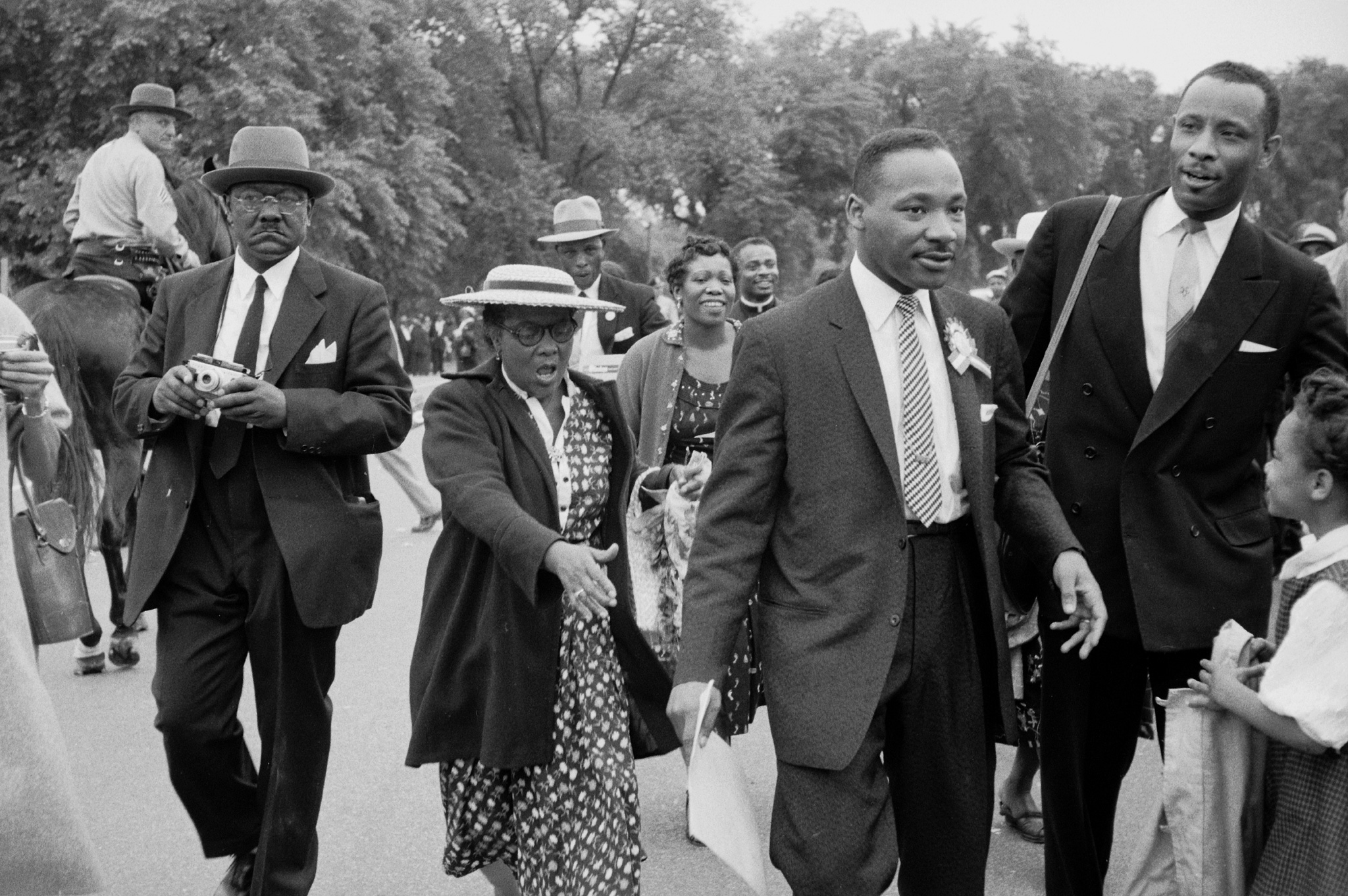 Civil Rights leader Dr. Martin Luther King attends a prayer pilgrimage, May 17, 1957, Washington, D.C., on the third anniversary of the landmark Brown v. the Board of Education decision against segregation in public schools.