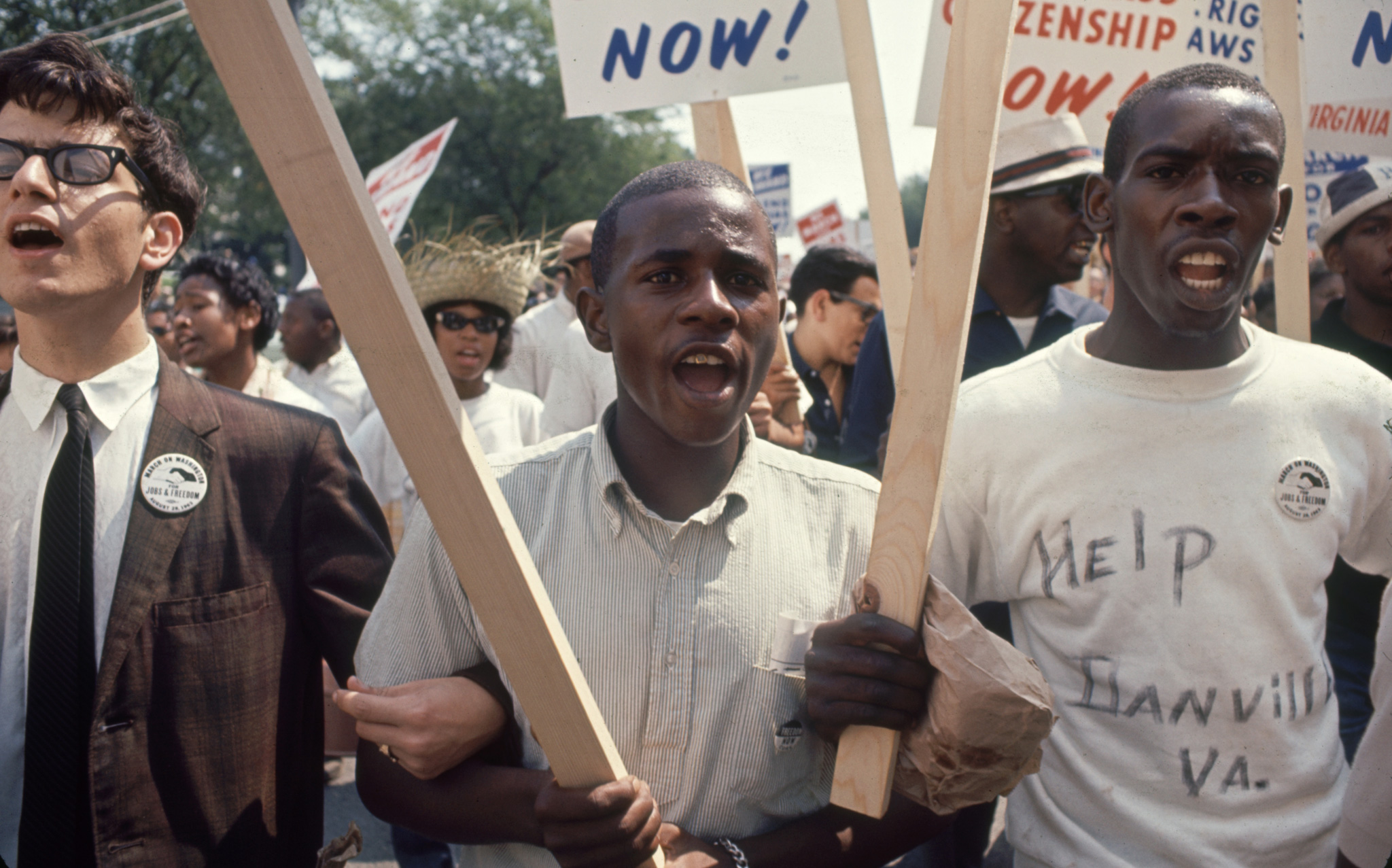 Civil rights activists march at the Prayer Pilgrimage for Freedom, May 1957 at the Lincoln Memorial, Washington, D.C.