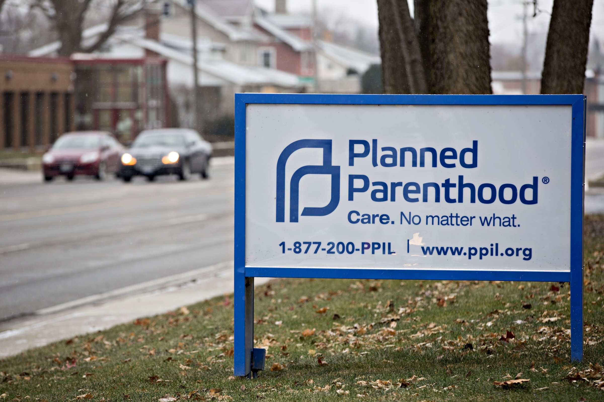 Signage is displayed outside a Planned Parenthood office in Peoria, Illinois, on Dec. 16, 2016.