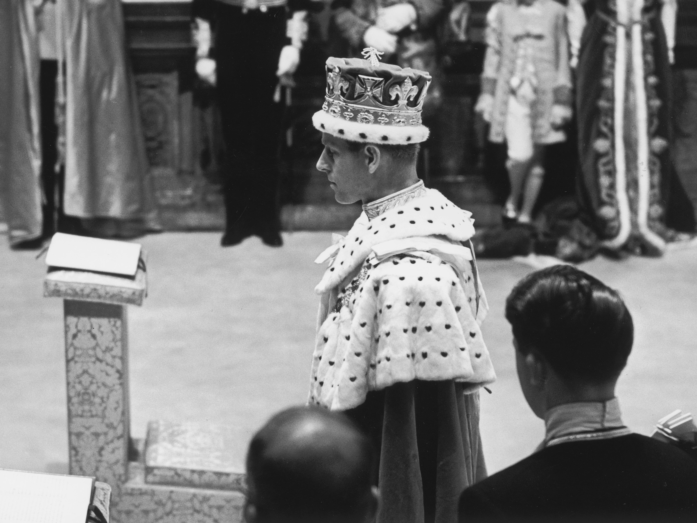 Prince Philip attends the coronation ceremony of Queen Elizabeth II at Westminster Abbey, in London, on June 2, 1953.