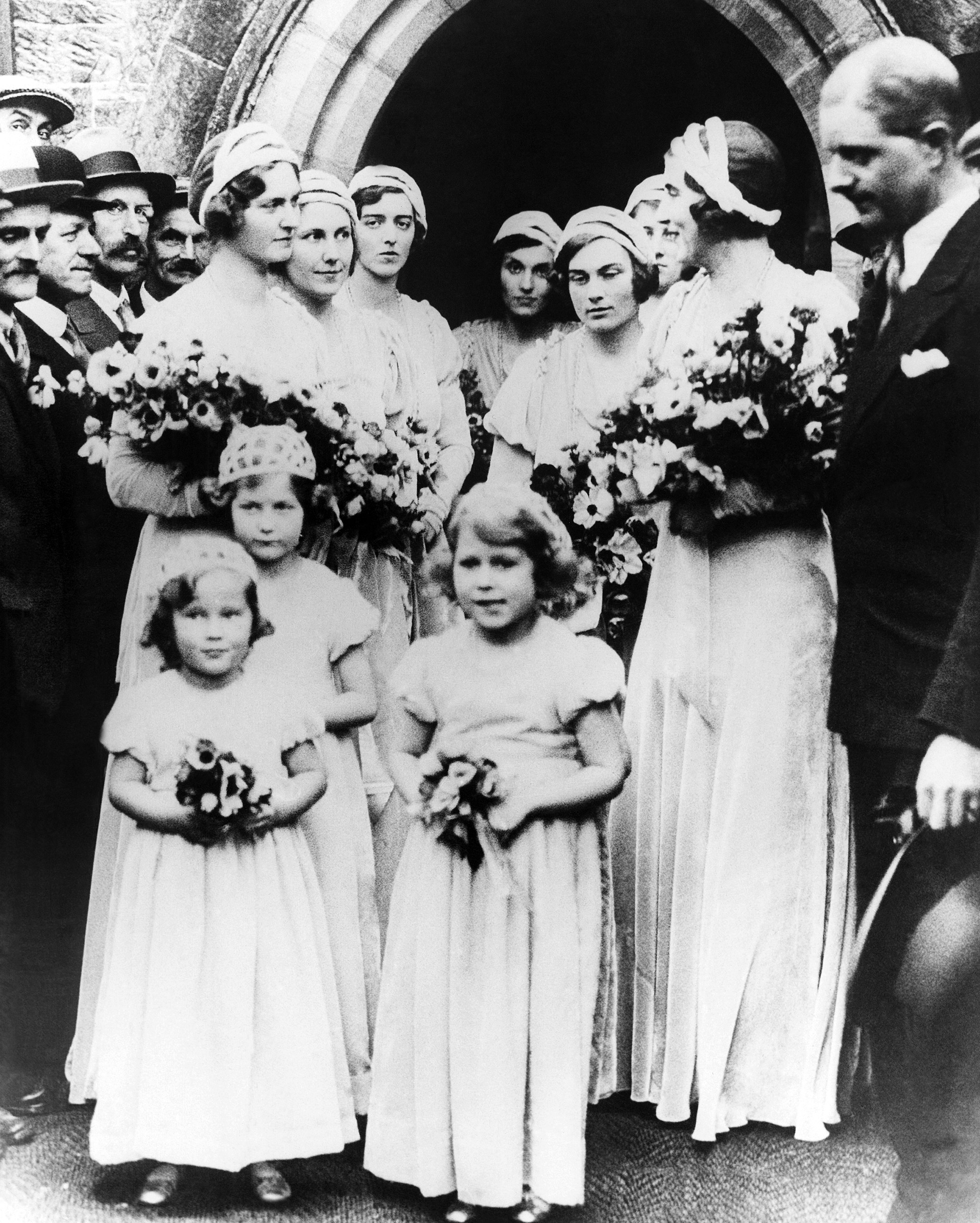 Princess Elizabeth at a wedding in 1931.