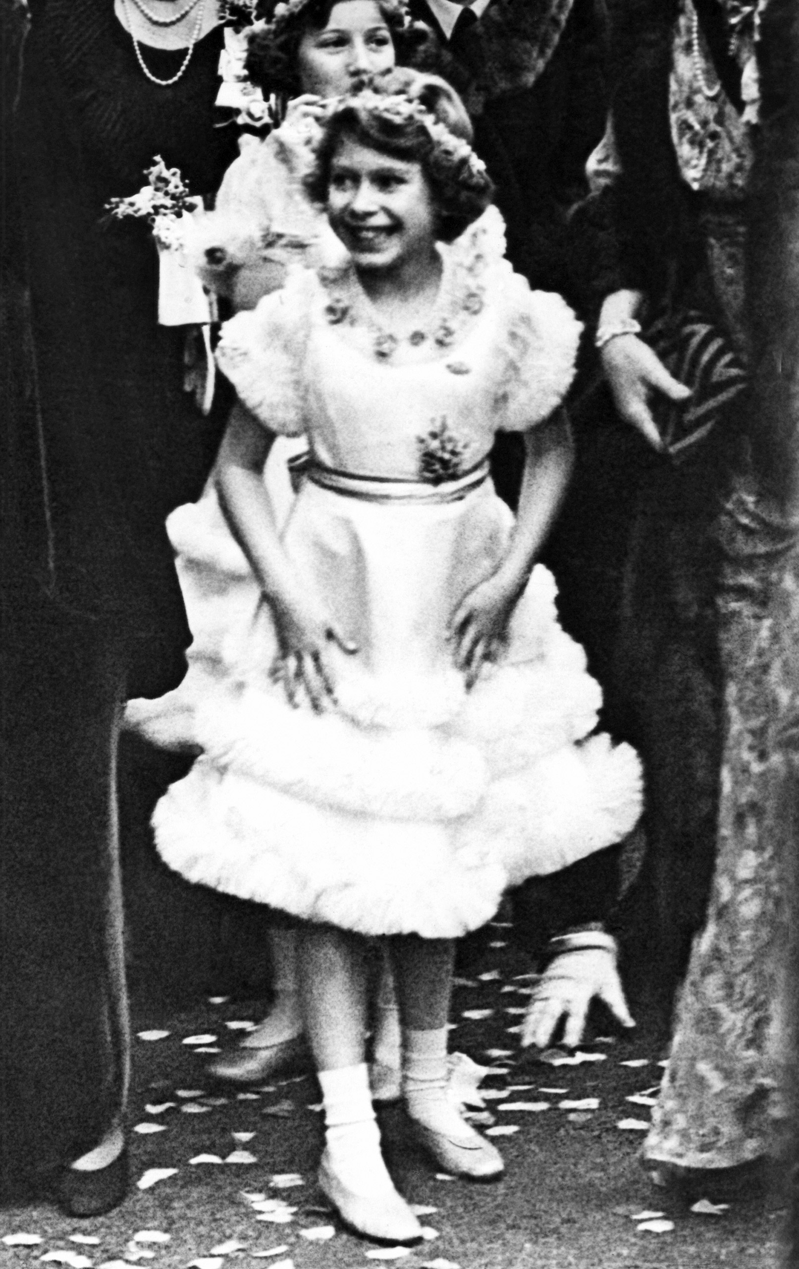 Princess Elizabeth, age 9, after the wedding of the Duke of Gloucester and Lady Alice Scott on Nov. 6, 1935.