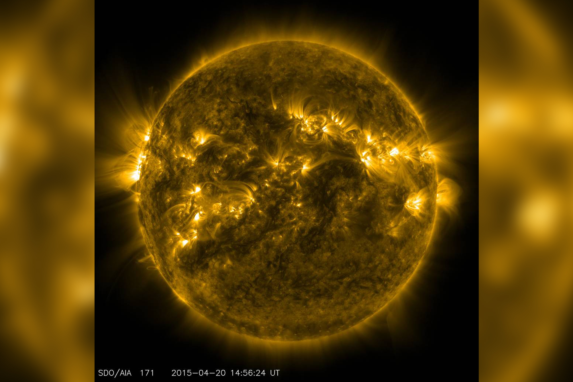 The sun, photographed by a NASA satellite in 2015 (NASA)
