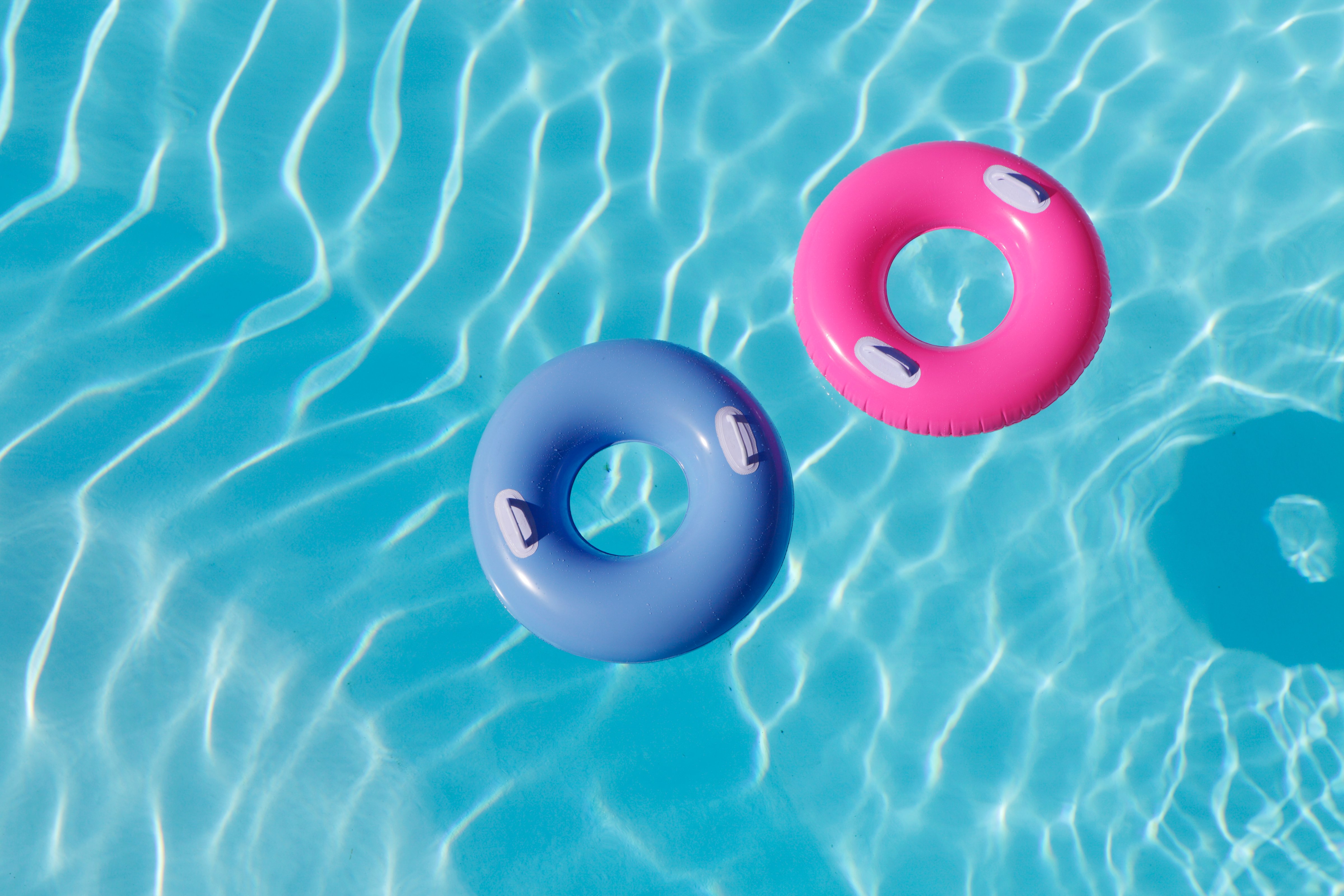 inflatable rings in pool