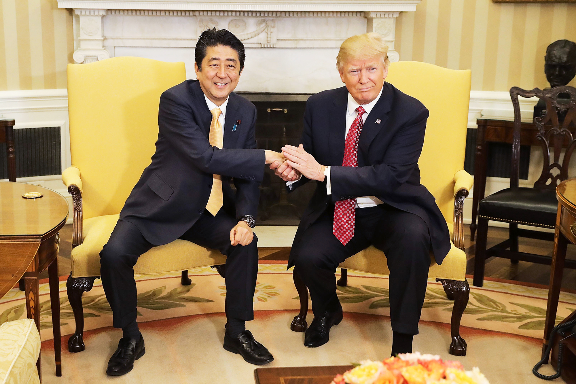 President Trump Holds Joint Press Conference With Japanese PM Sh
