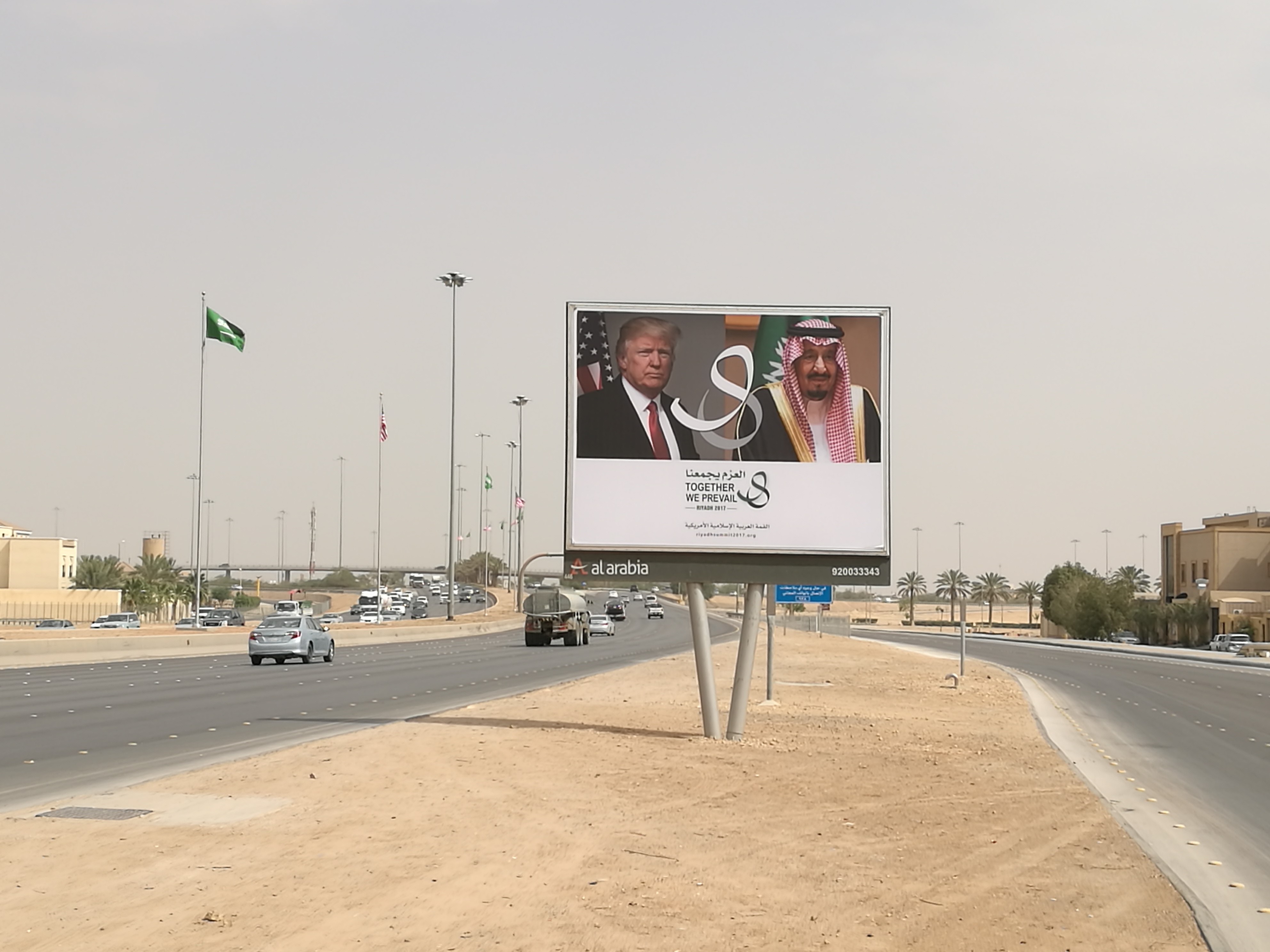 Images of President Donald Trump are displayed on billboards, ahead of Trump's visit to Saudi Arabia, in Riyadh, Saudi Arabia on May 18, 2017. (Ahmed Youssef Elsayed Abdelrehim—Anadolu Agency/Getty Images)