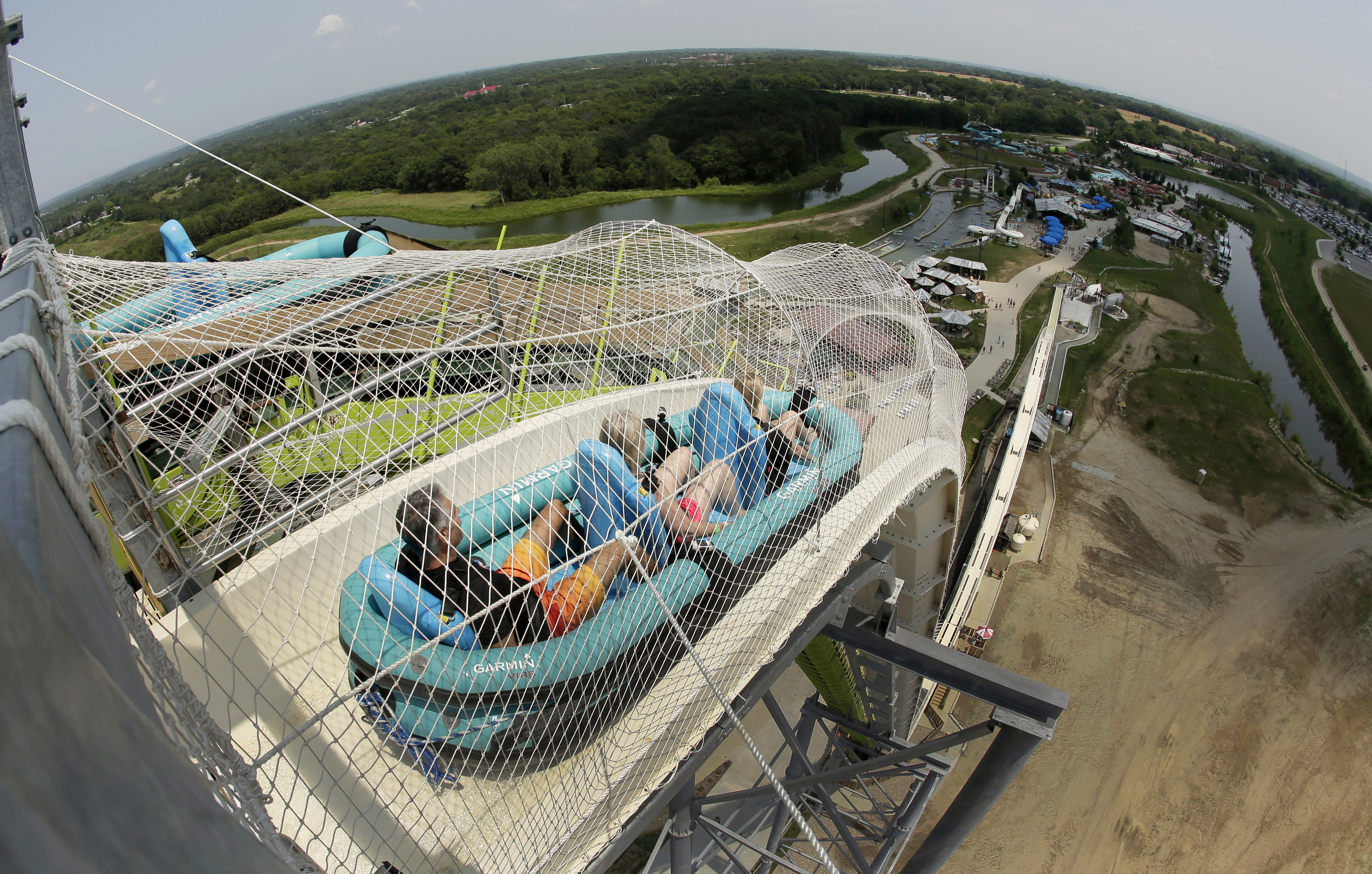 Riders go down the water slide called "Verruckt" at Schlitterbahn in Kansas City, Kans. in 2014. (Charlie Riedel—AP)