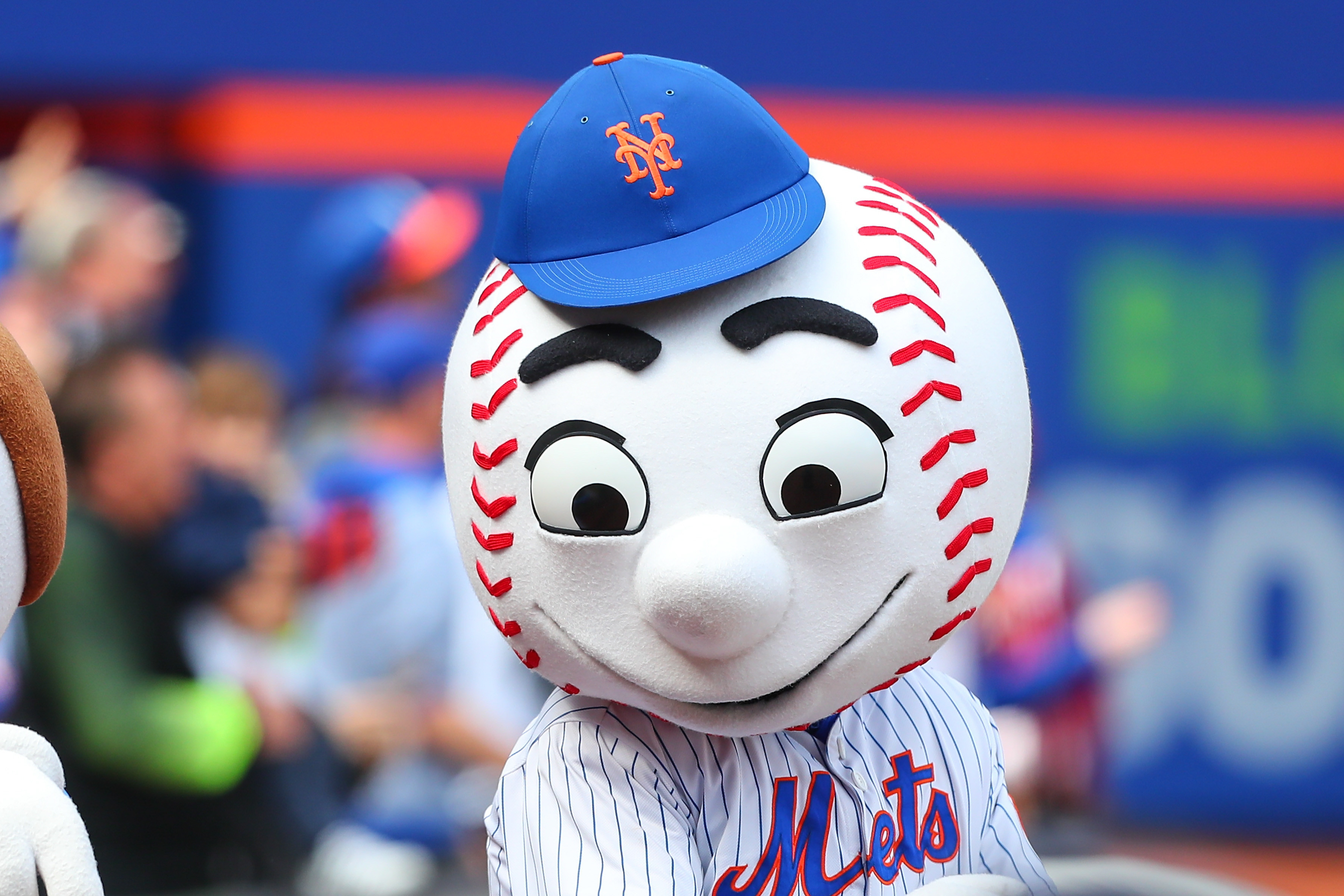 Mr. Met on Opening Day between the New York Mets and the Atlanta Braves on April 3, 2017, at Citi Field in Flushing, New York. (Rich Graessle—Icon Sportswire/Getty Images)