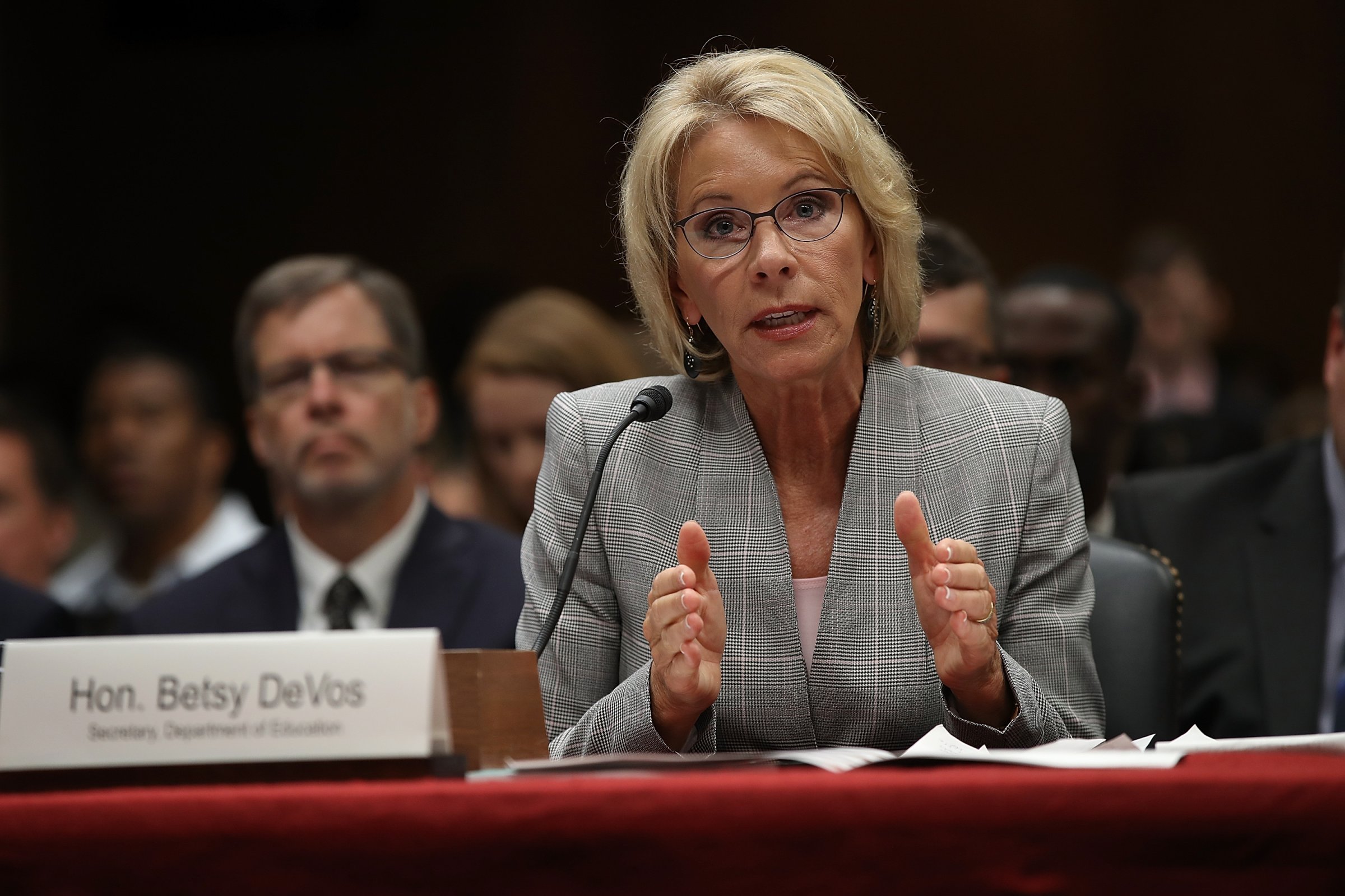 Education Secretary Betsy DeVos Testifies To Senate Hearing On Budget Of Department